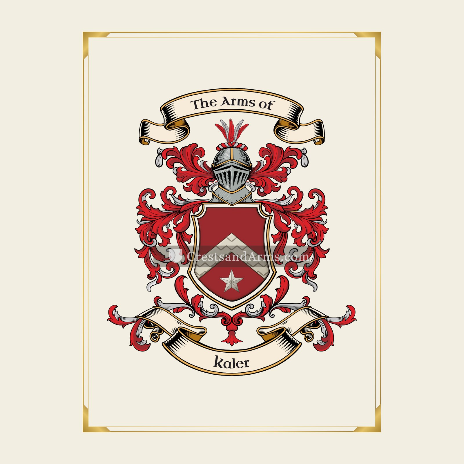 With gold border