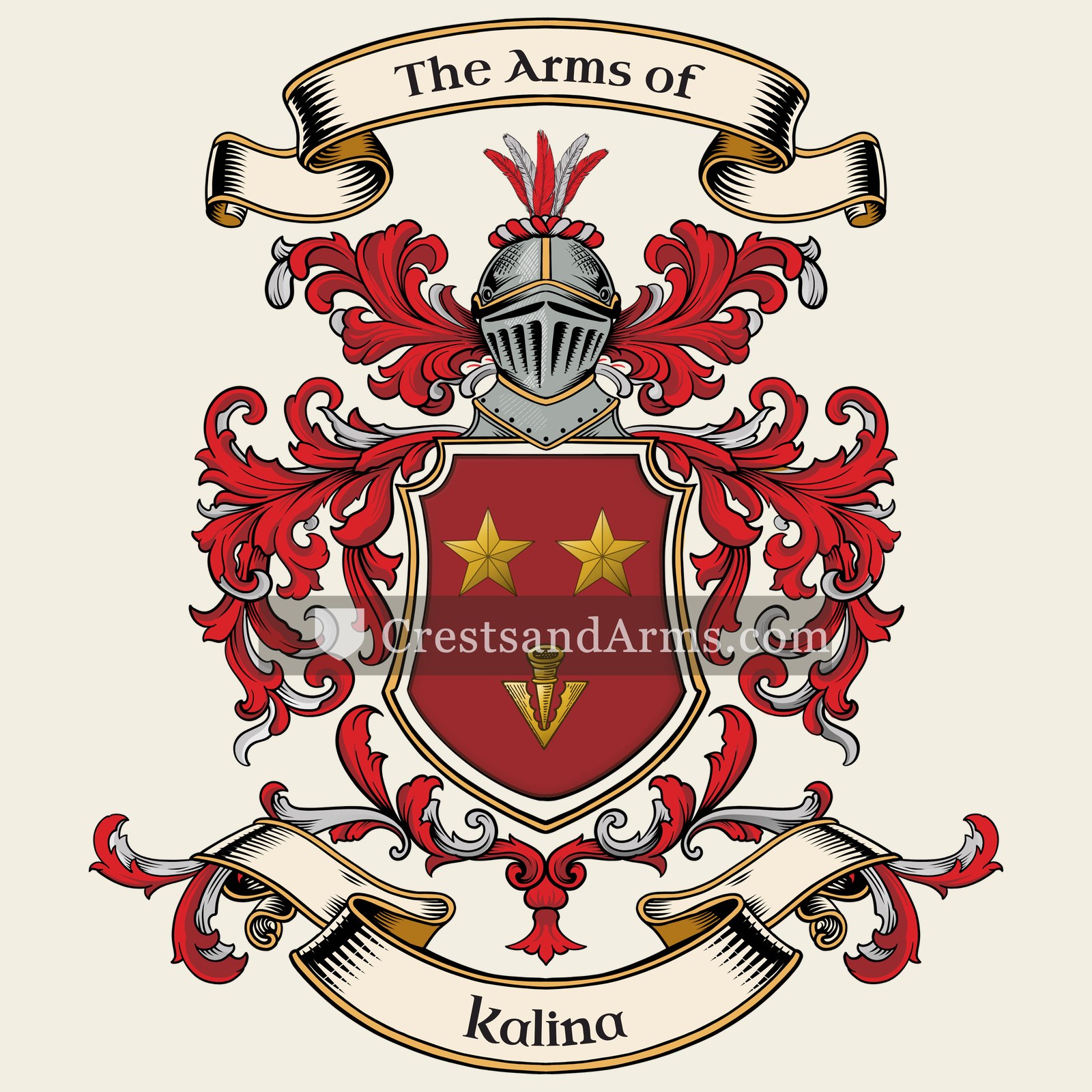 The Kalina coat of arms, drawn from the recorded blazon