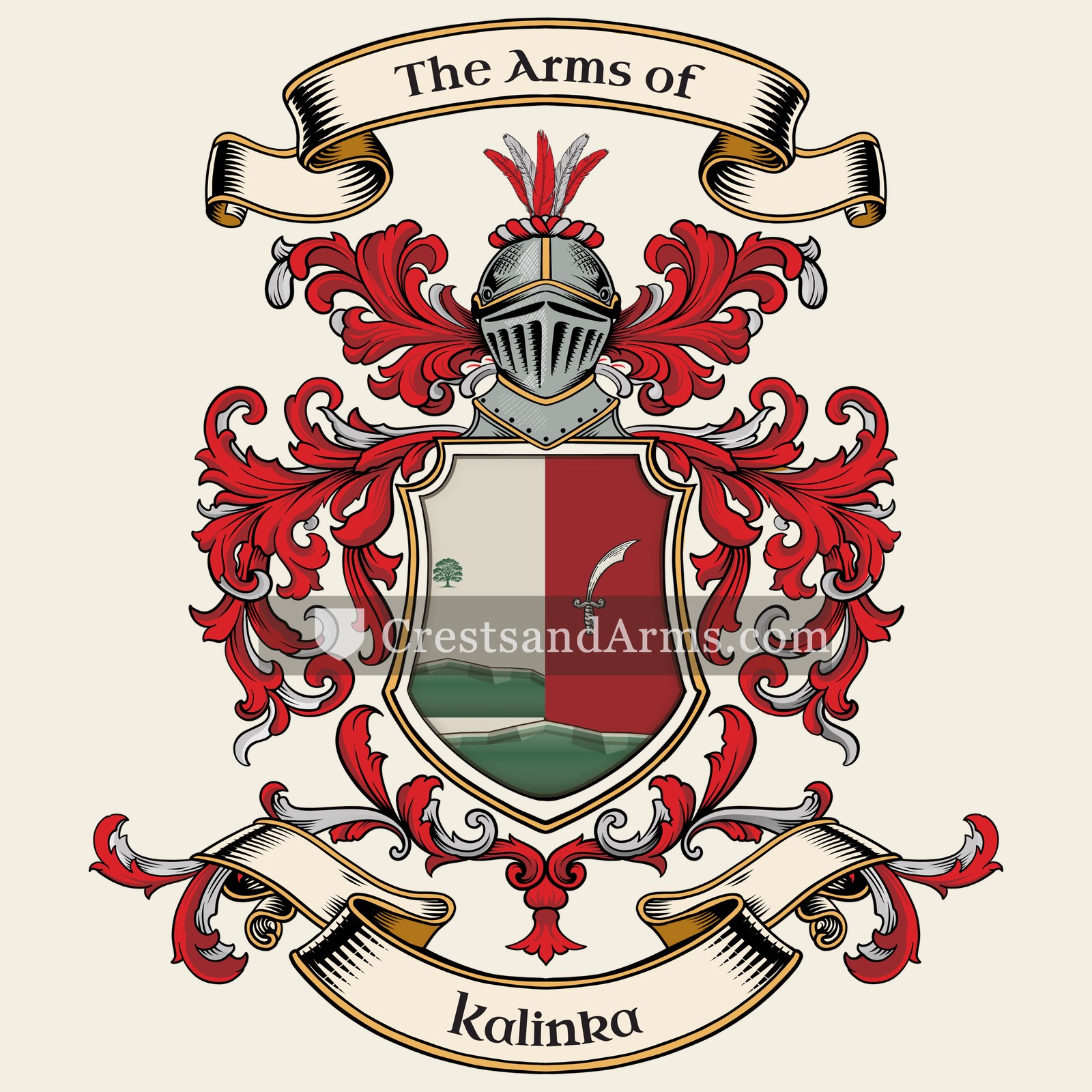 The Kalinka coat of arms, drawn from the recorded blazon
