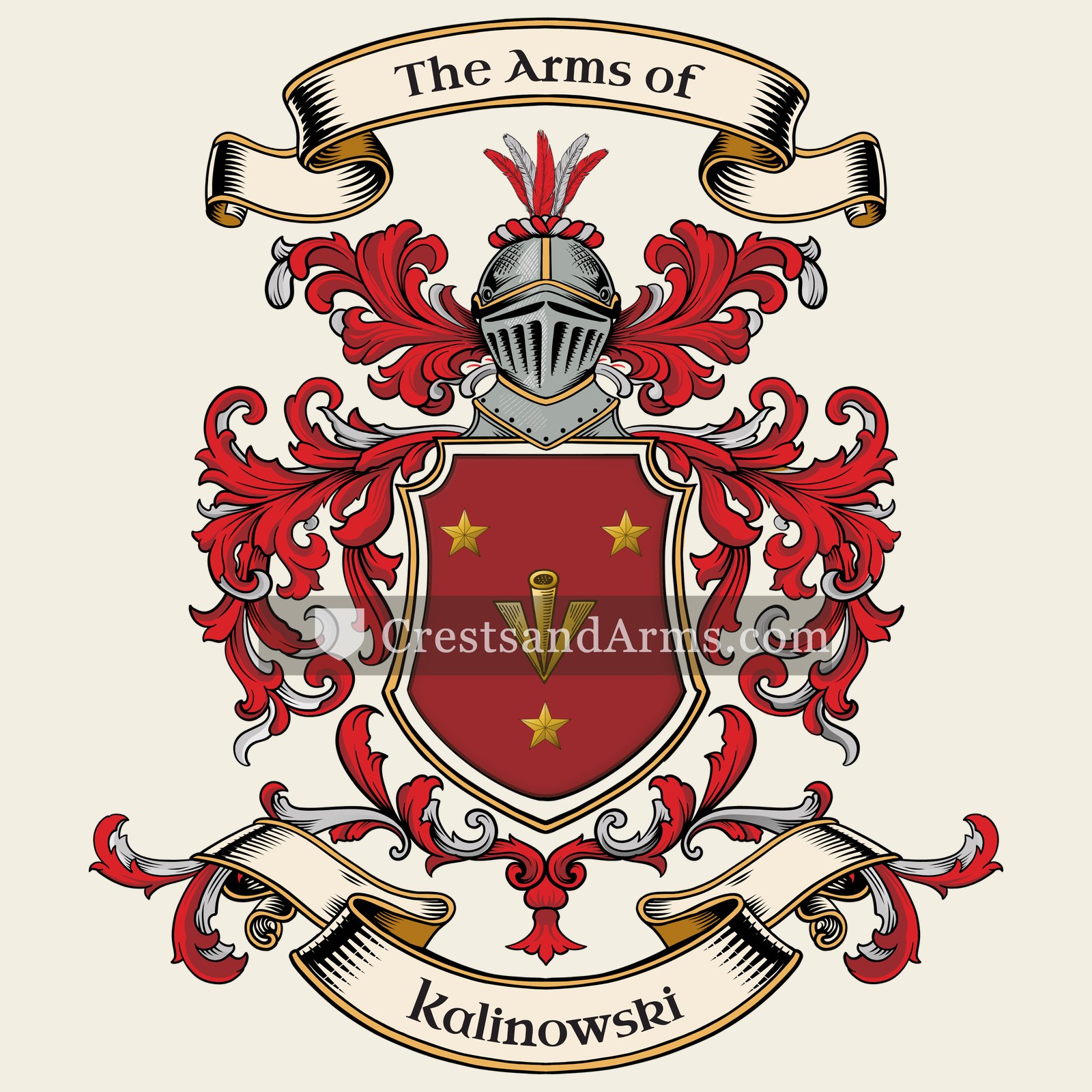 The Kalinowski coat of arms, drawn from the recorded blazon