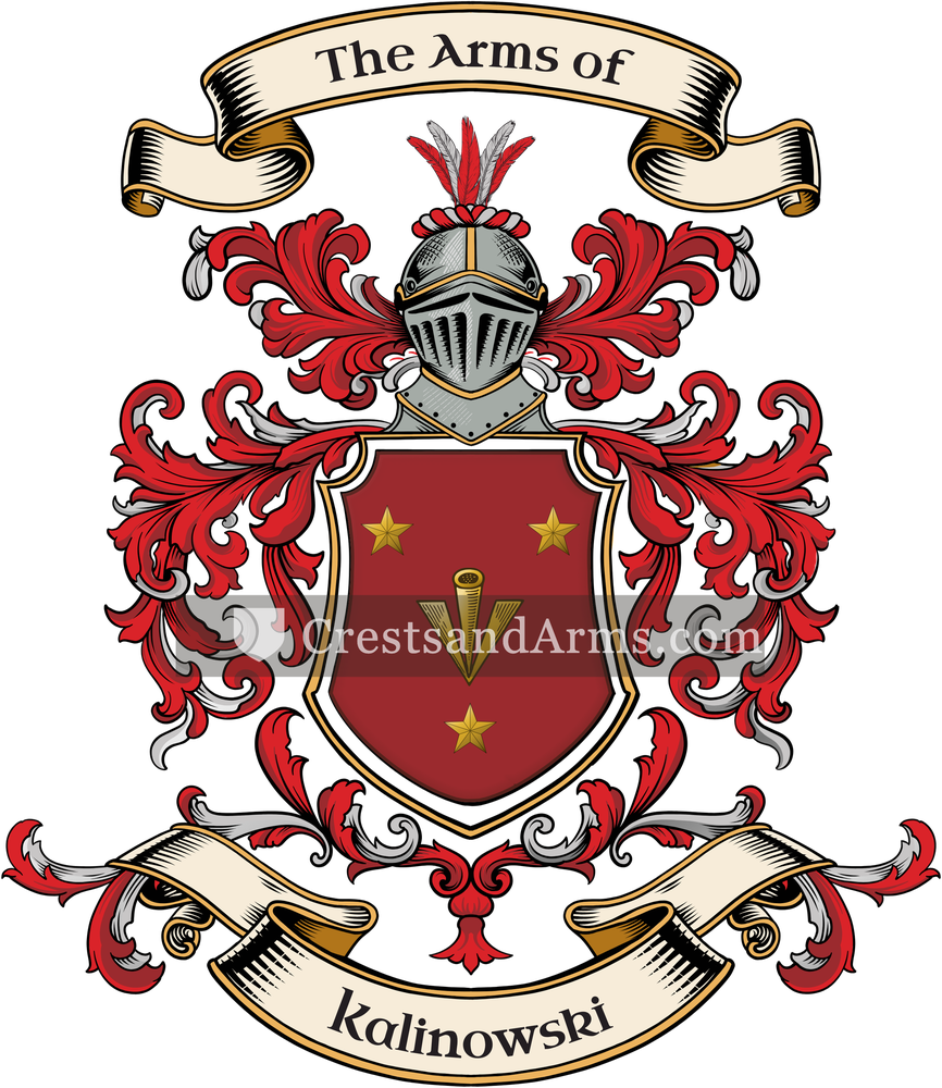 The Kalinowski coat of arms, drawn from the recorded blazon