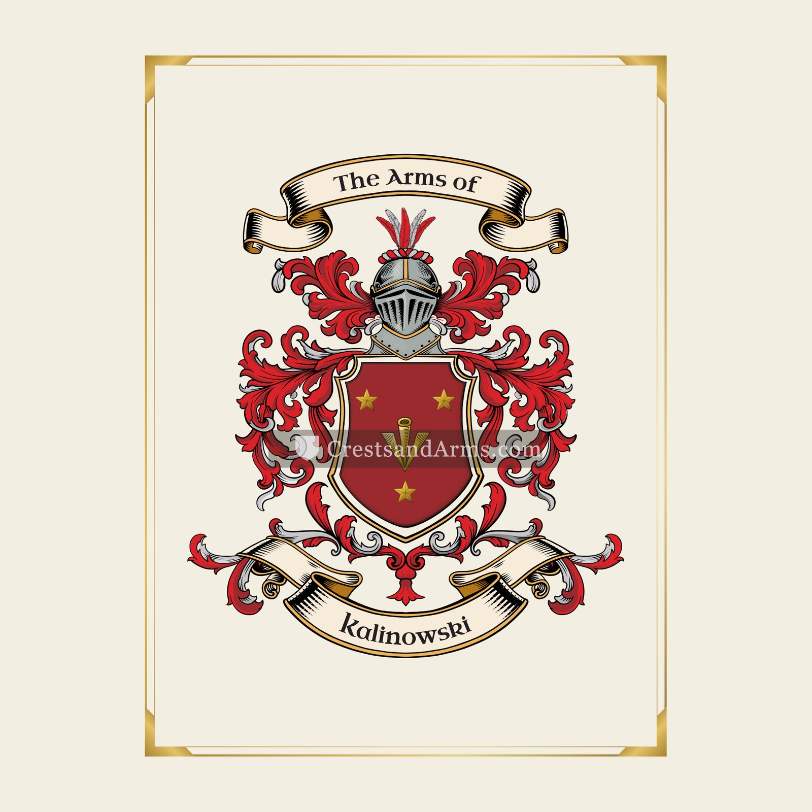 With gold border