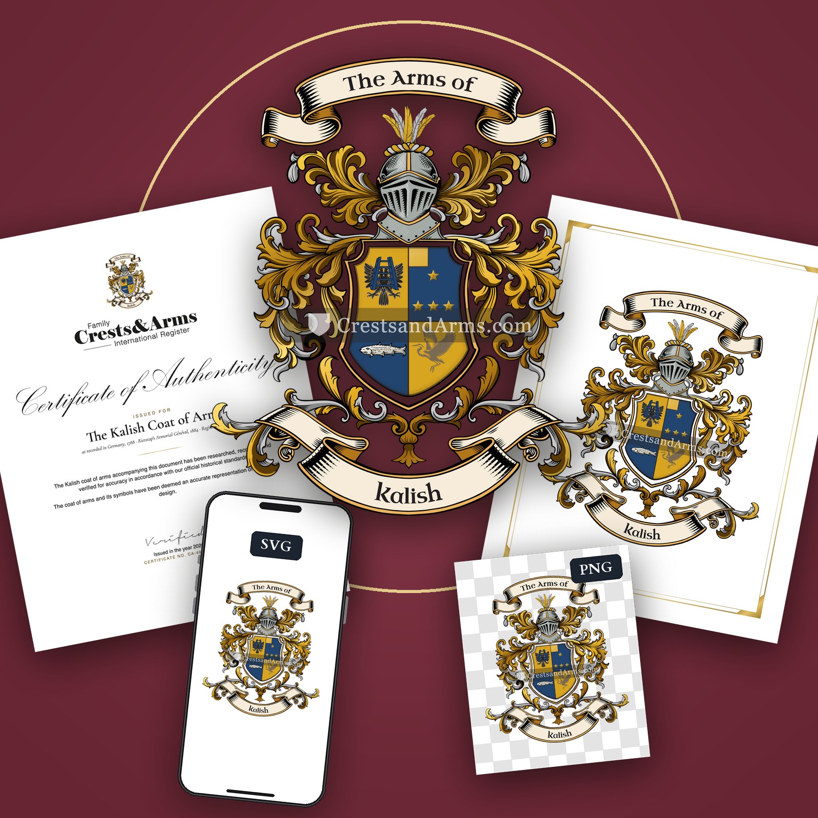 The Kalish arms on the coat of arms — digital pack