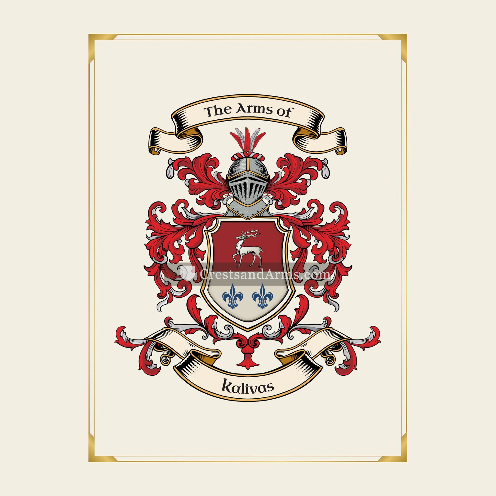 With gold border