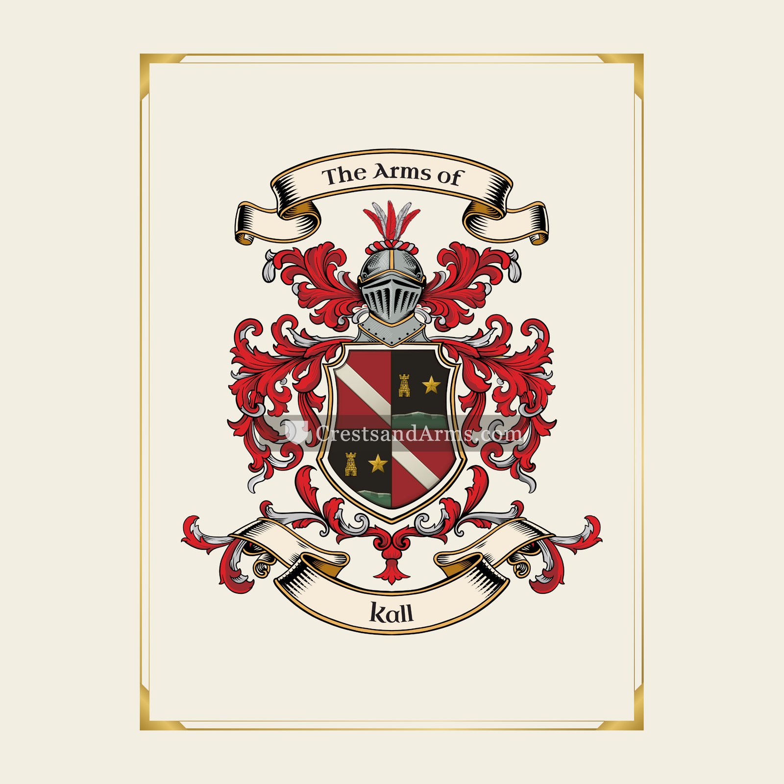 With gold border