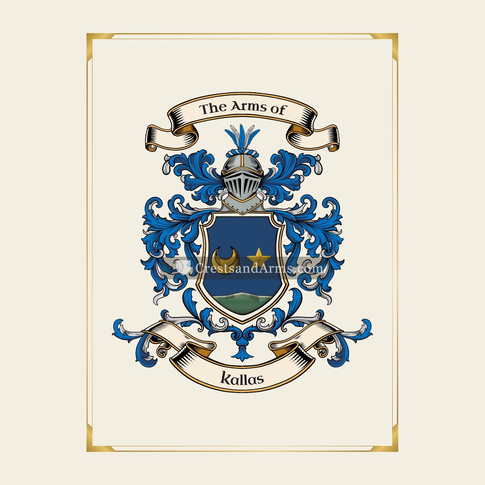 With gold border