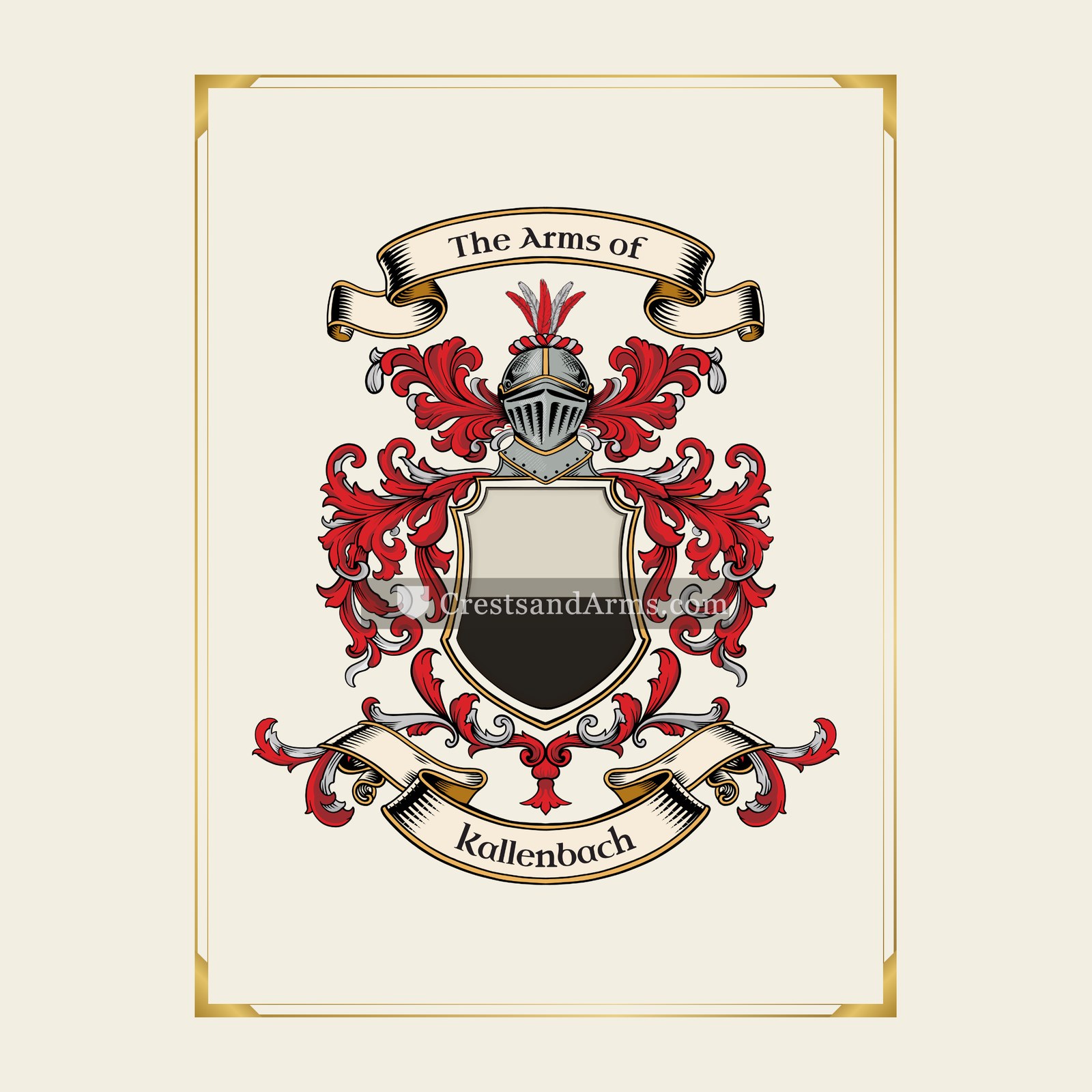 With gold border