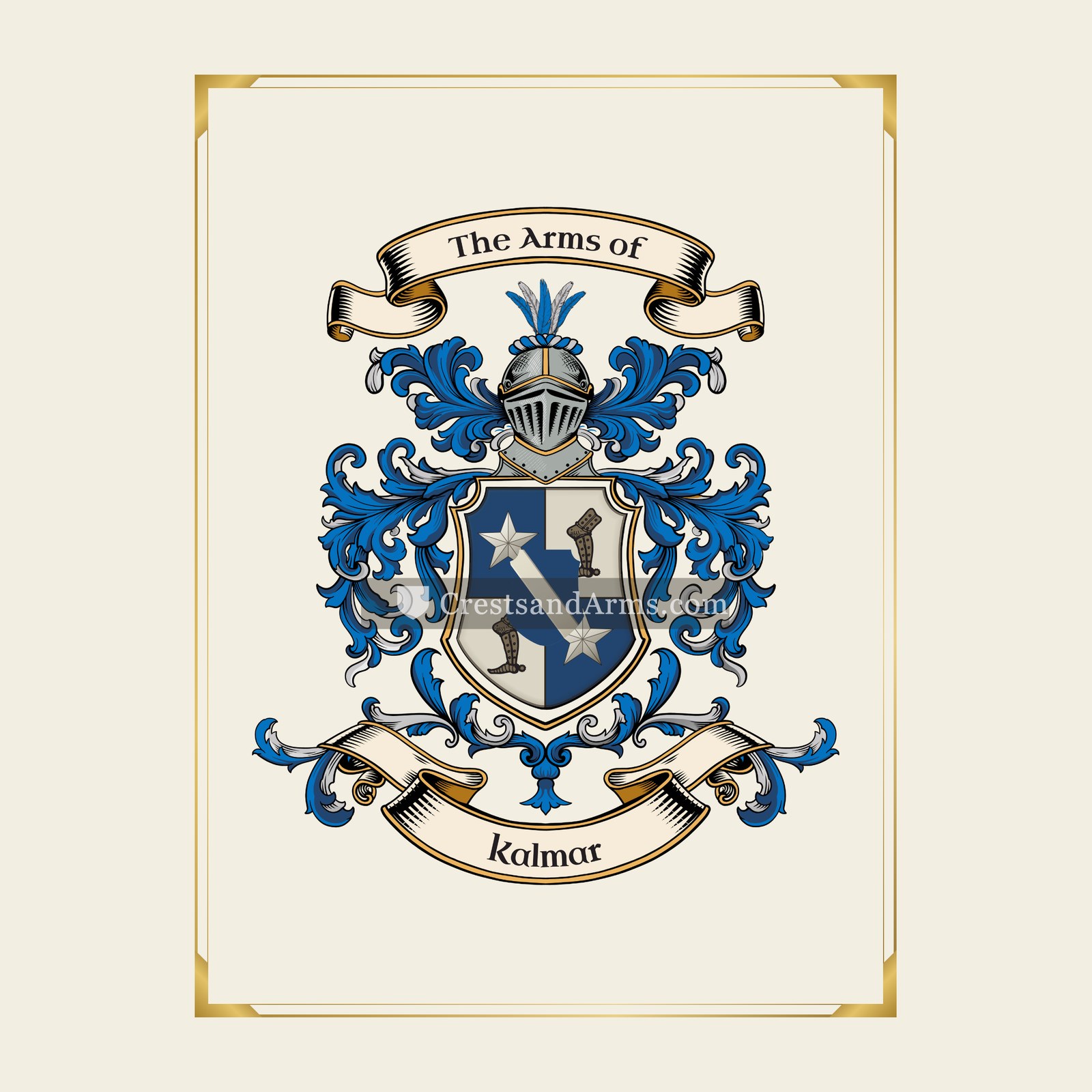 With gold border
