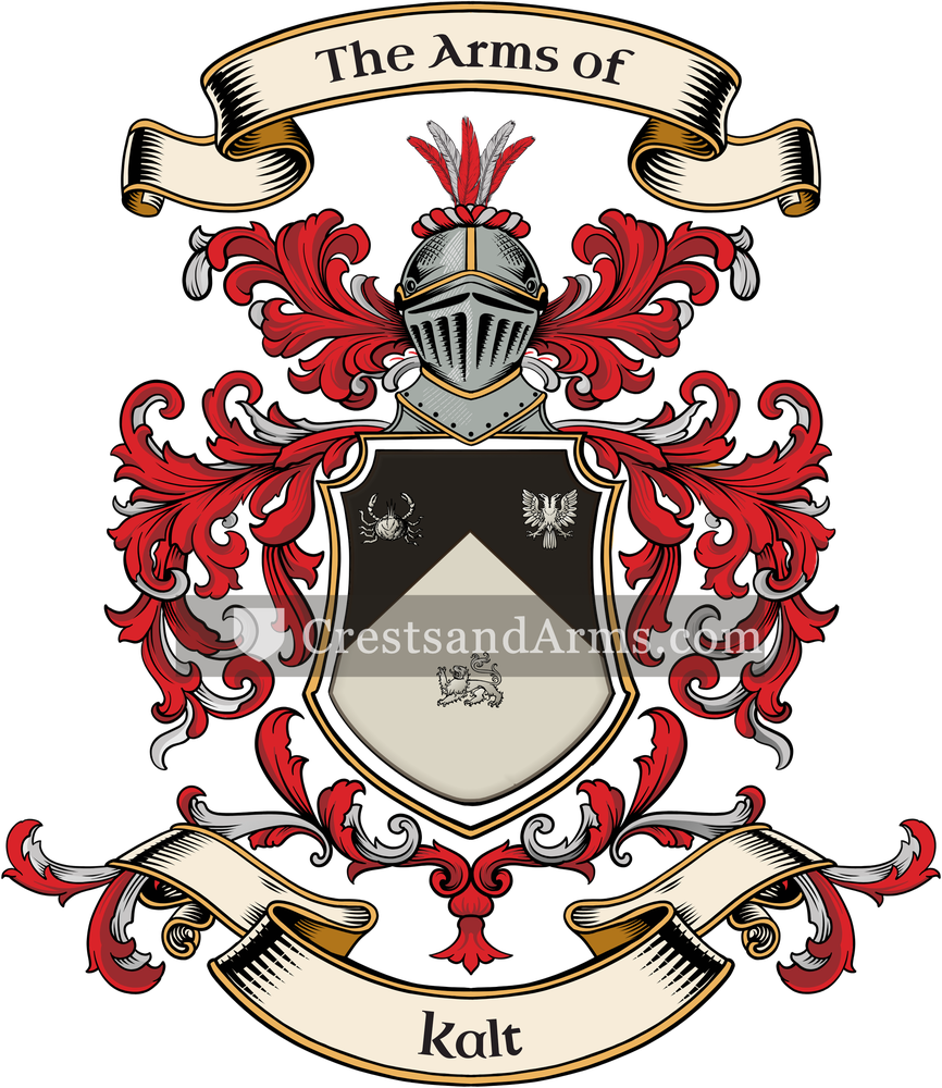 The Kalt coat of arms, drawn from the recorded blazon