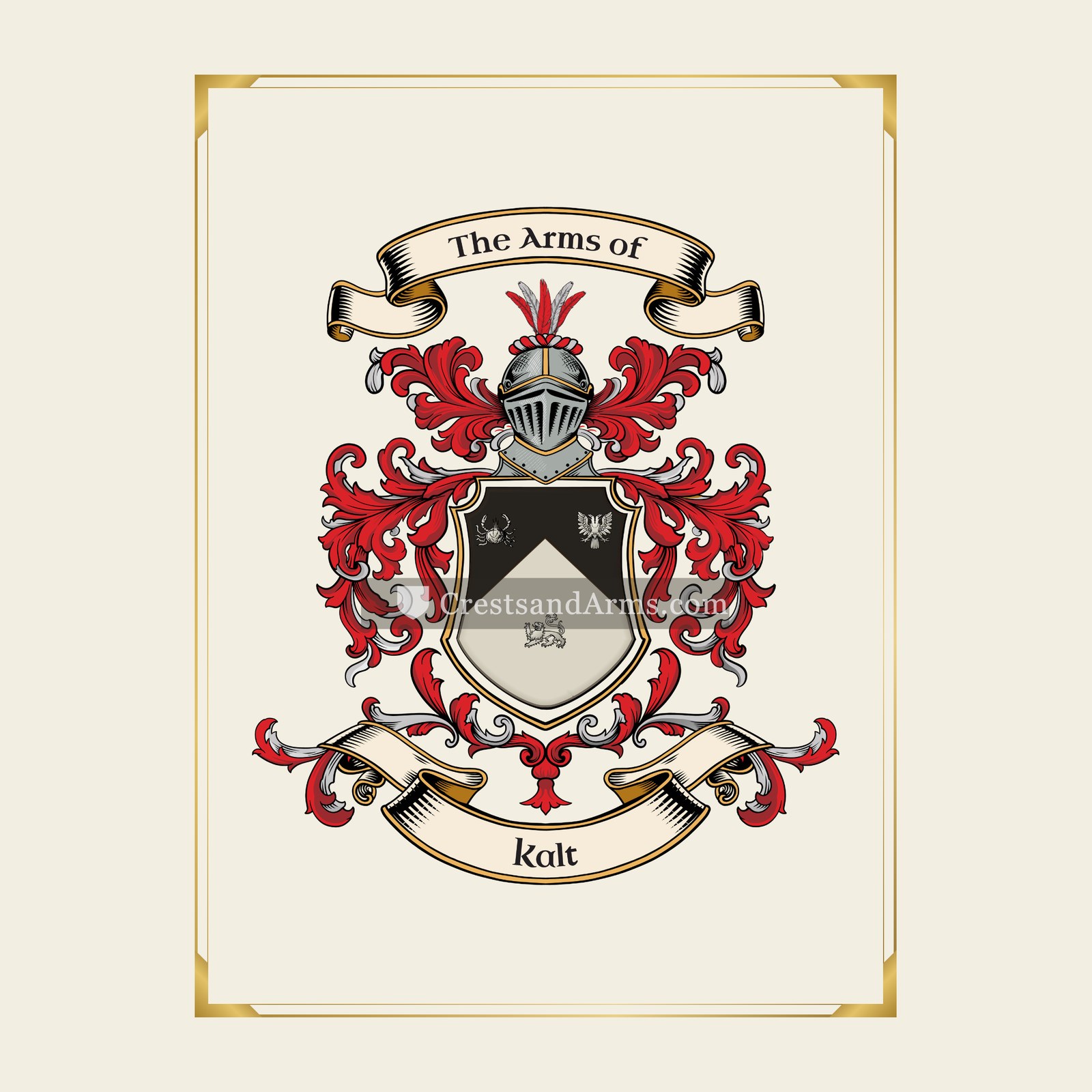With gold border
