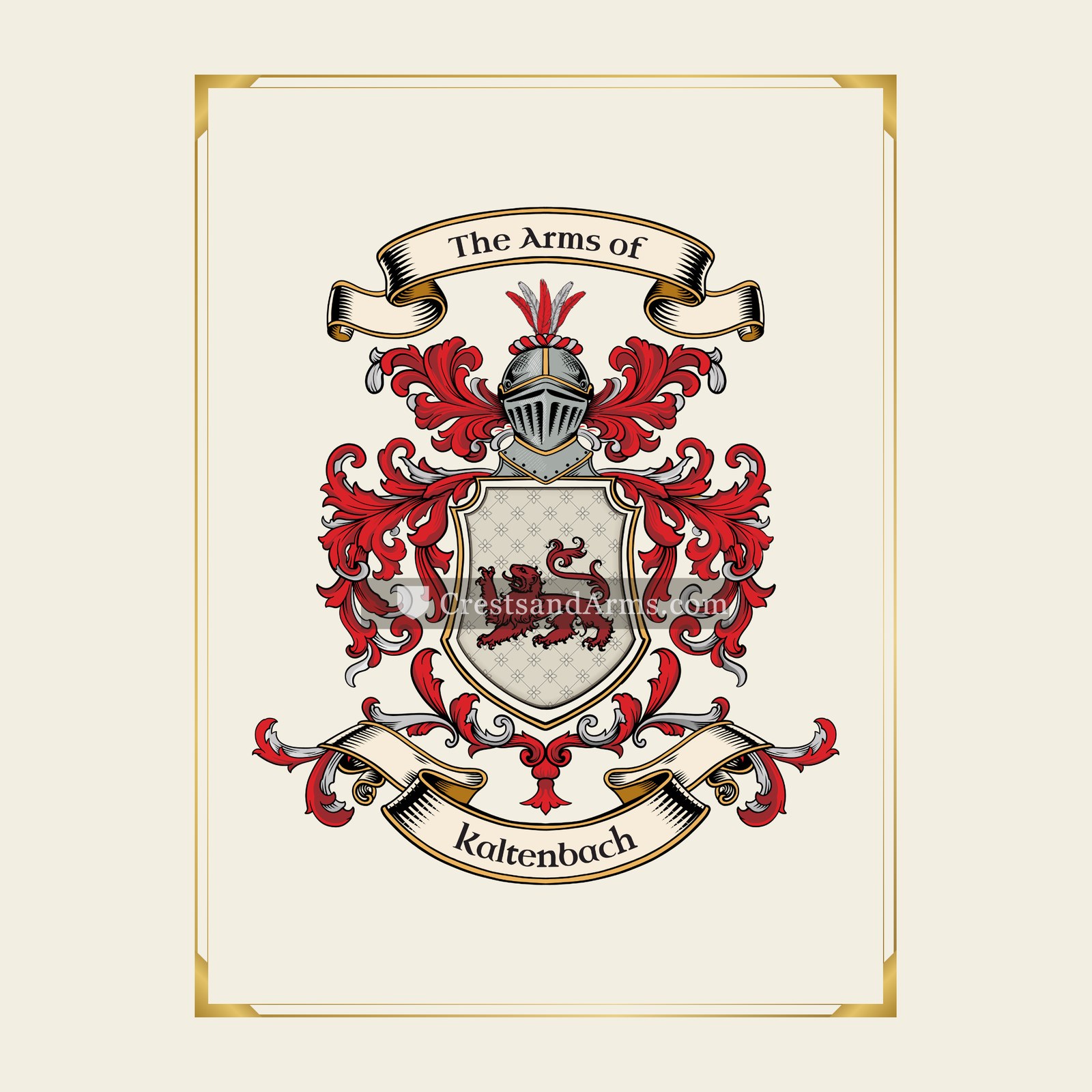 With gold border