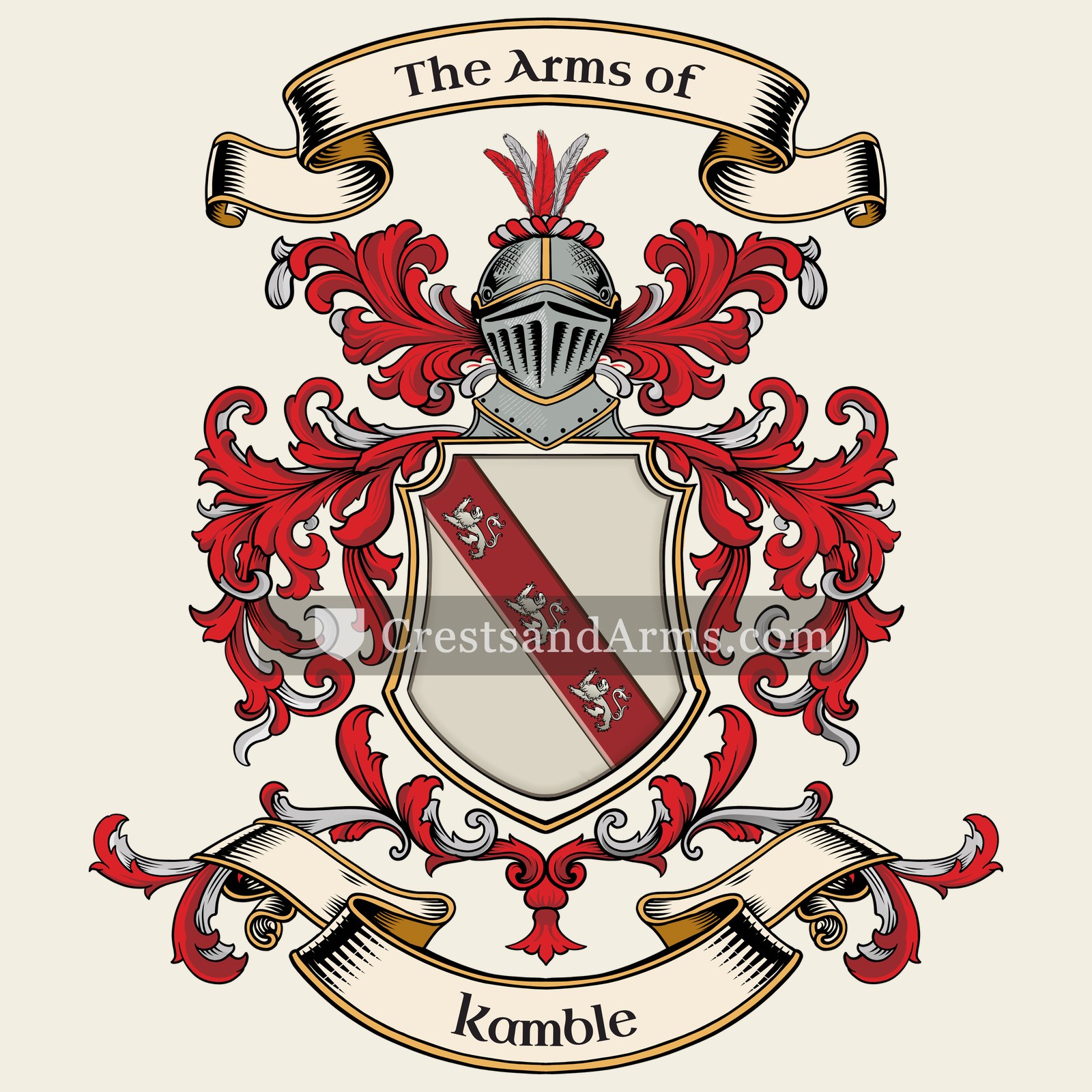The Kamble coat of arms, drawn from the recorded blazon