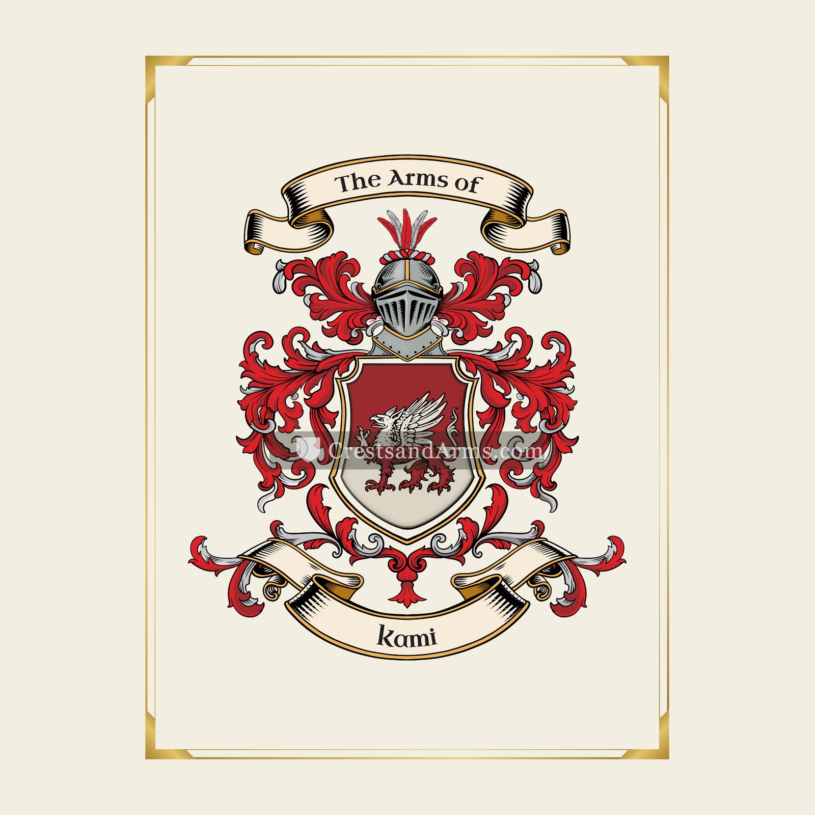 With gold border