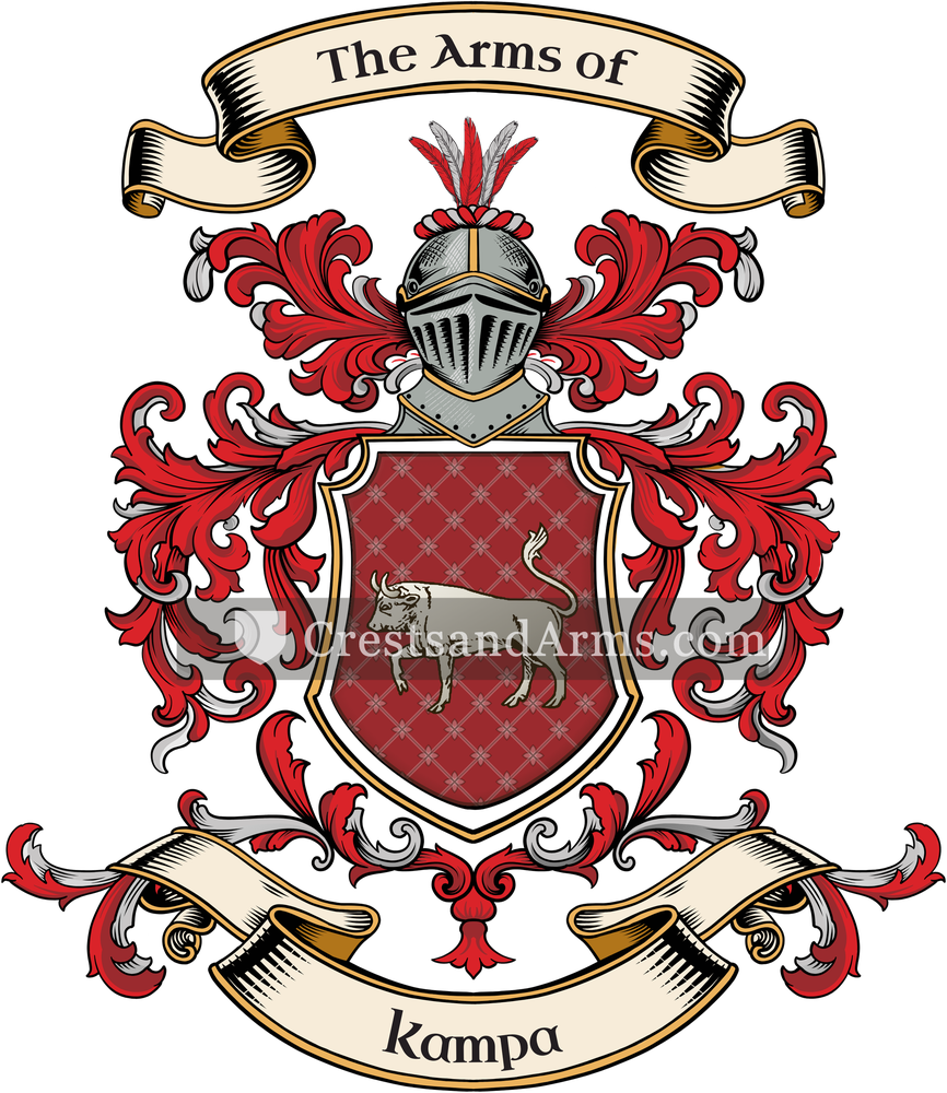 The Kampa coat of arms, drawn from the recorded blazon