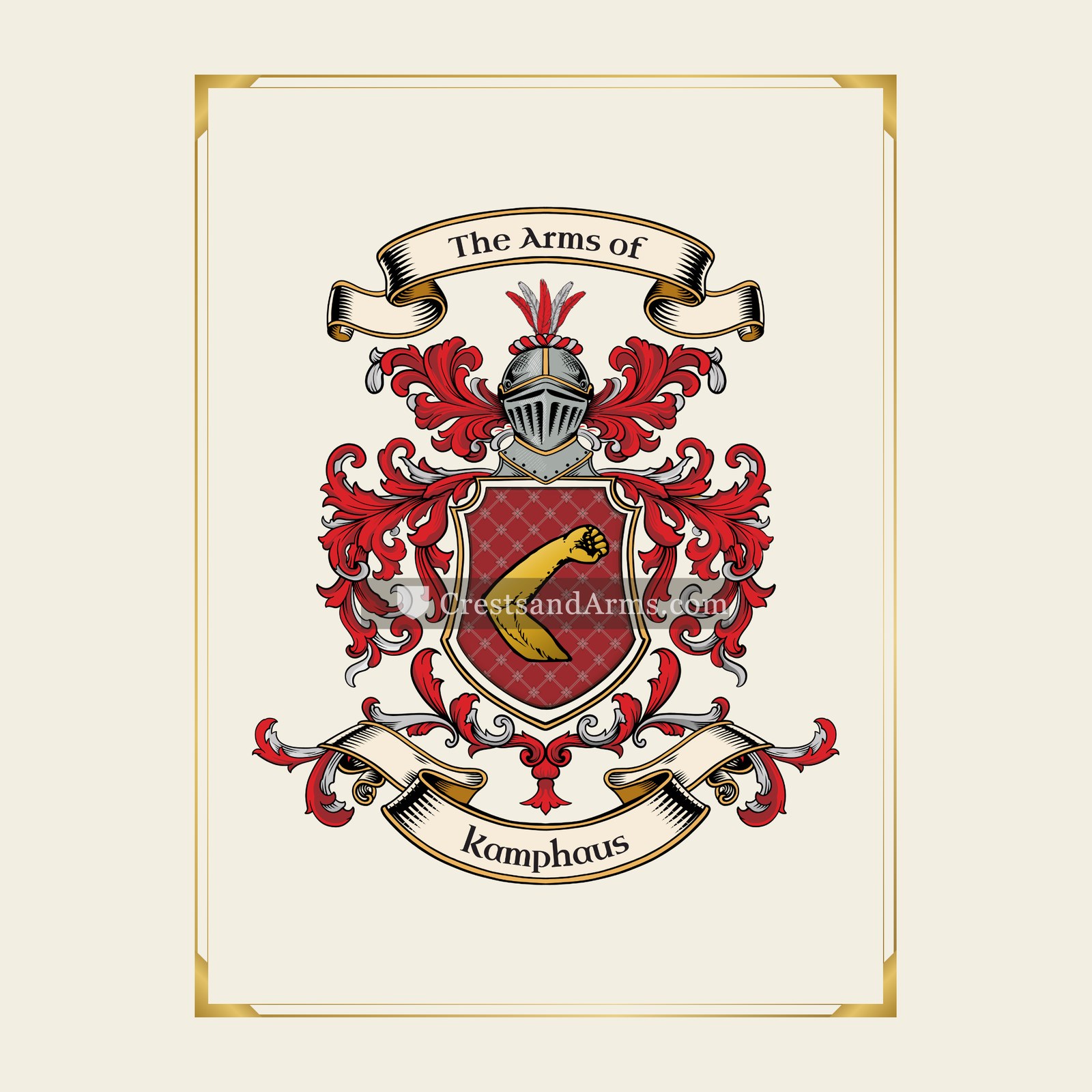 With gold border