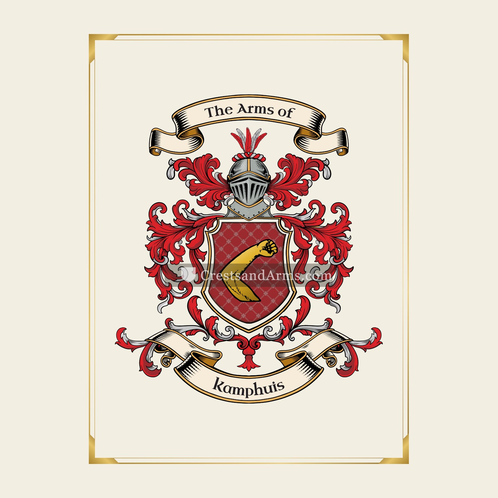 With gold border