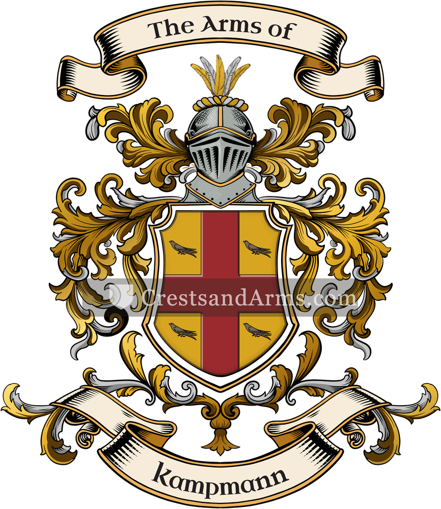 The Kampmann coat of arms, drawn from the recorded blazon