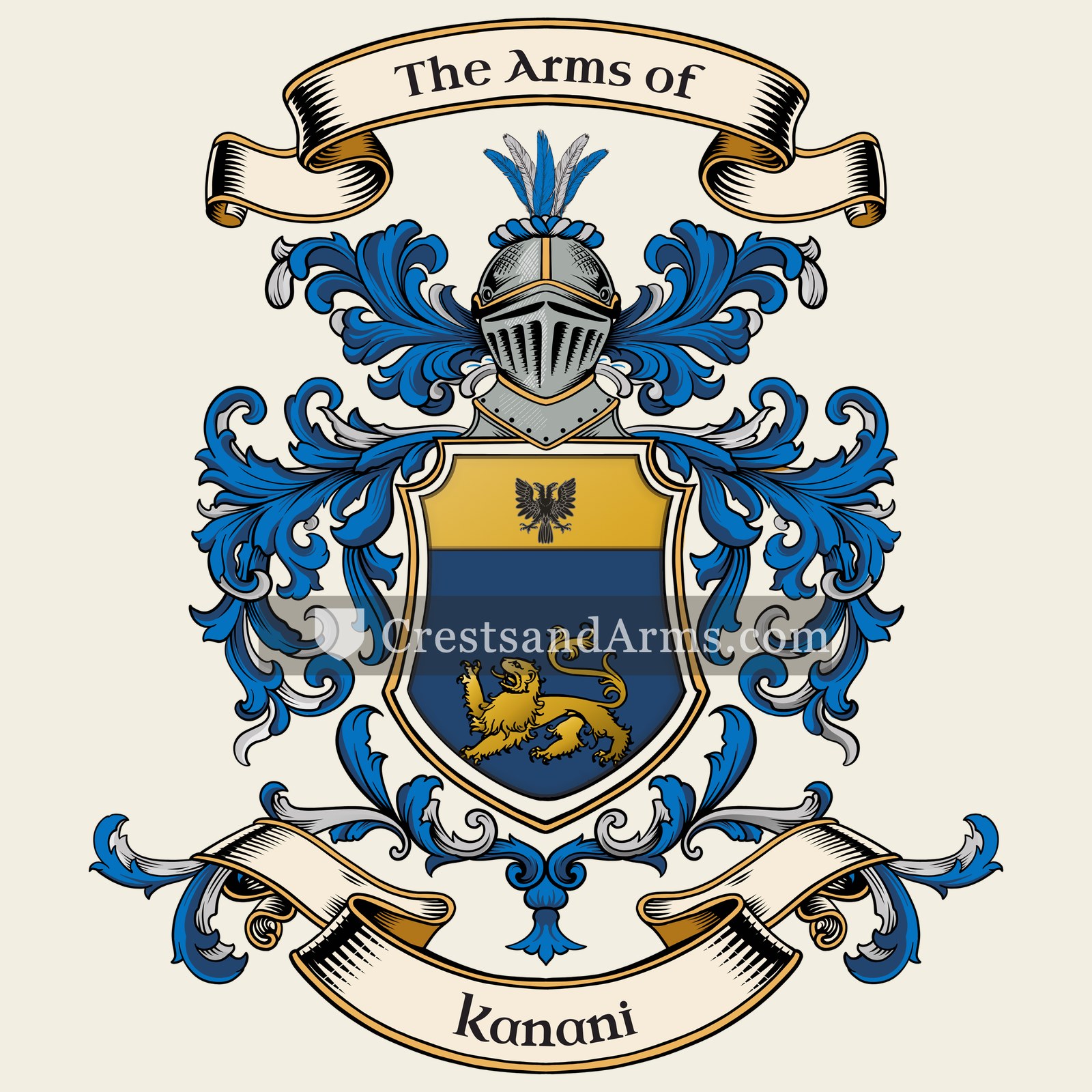 The Kanani coat of arms, drawn from the recorded blazon