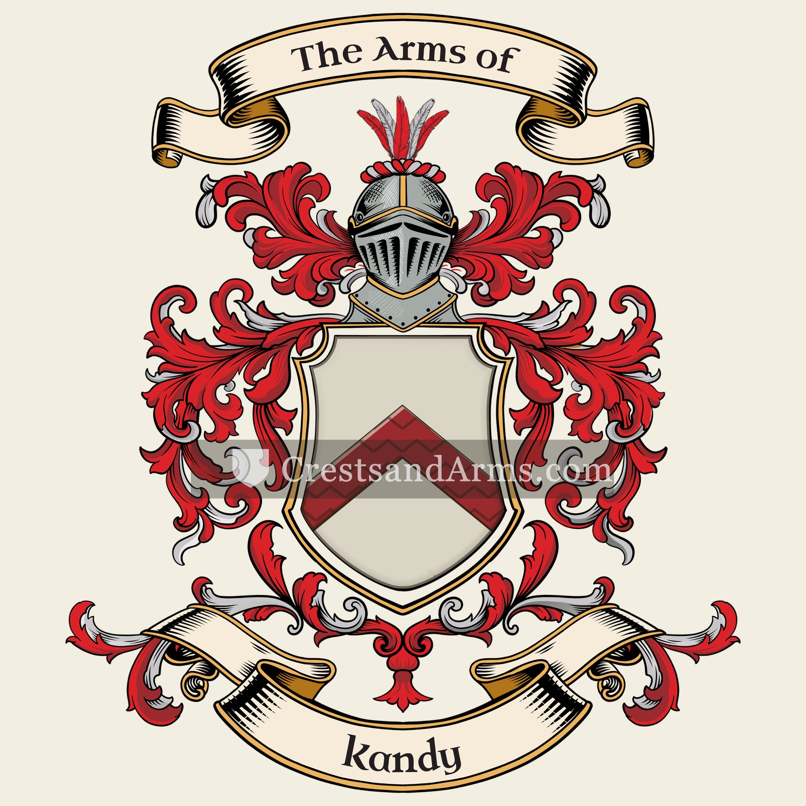 The Kandy coat of arms, drawn from the recorded blazon