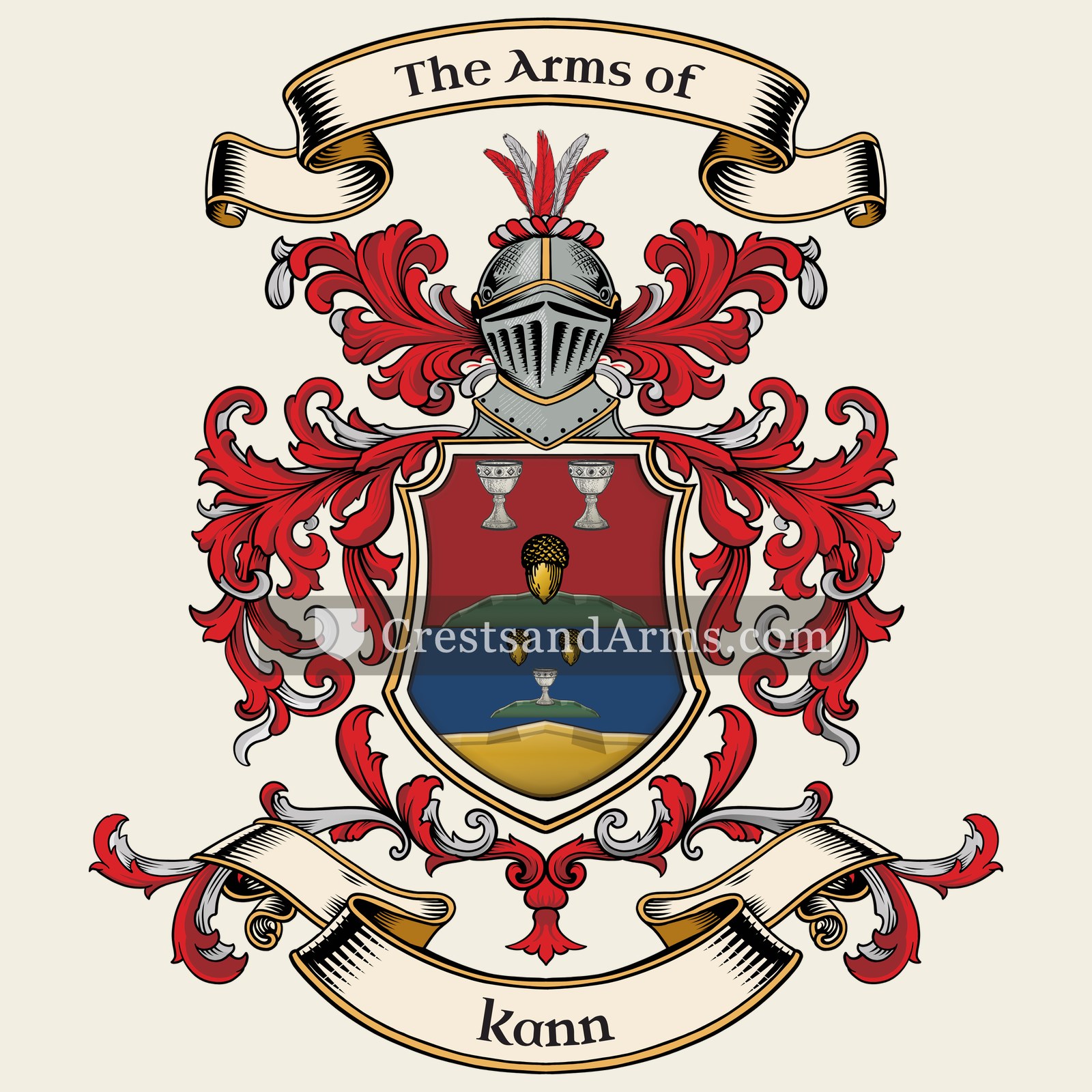 The Kann coat of arms, drawn from the recorded blazon