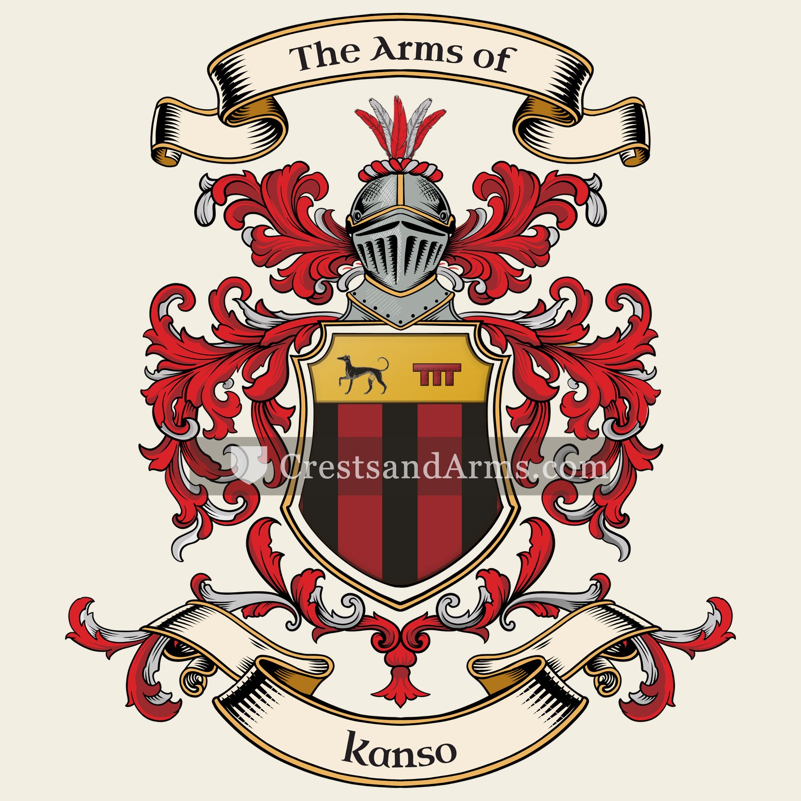 The Kanso coat of arms, drawn from the recorded blazon