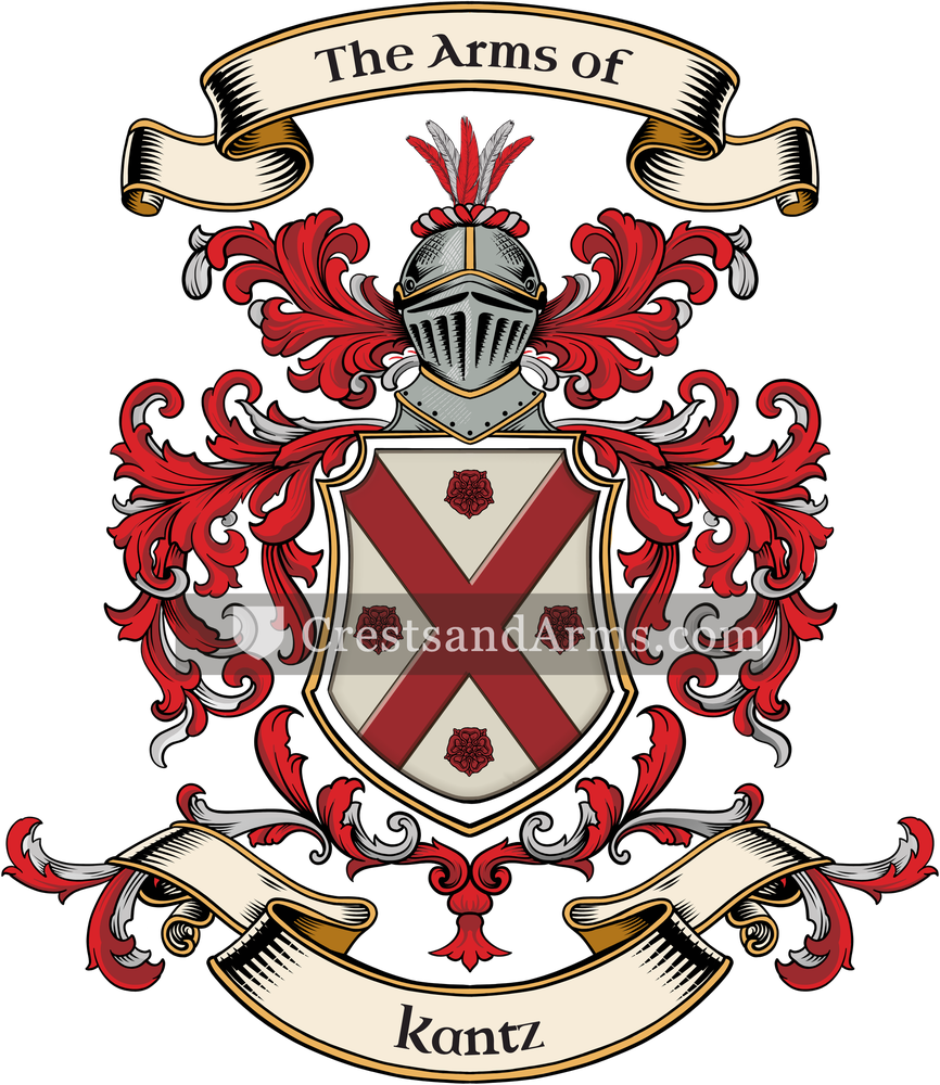 The Kantz coat of arms, drawn from the recorded blazon