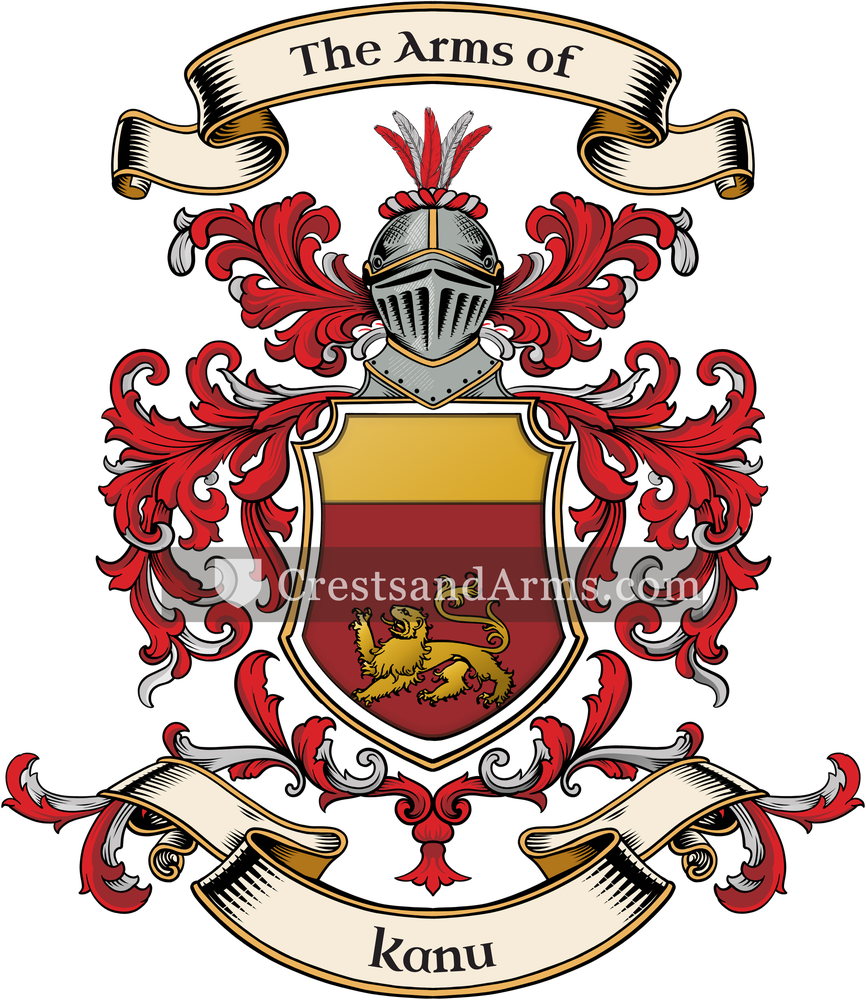 The Kanu coat of arms, drawn from the recorded blazon