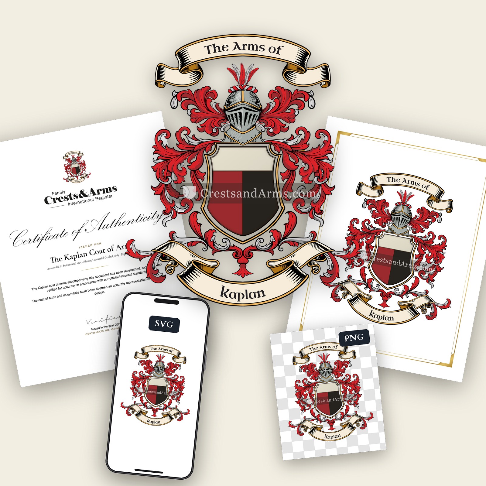The Kaplan arms on the coat of arms — digital pack