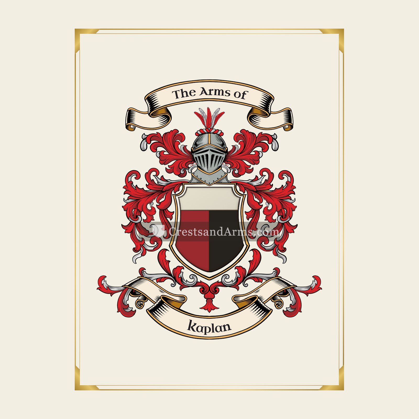 With gold border