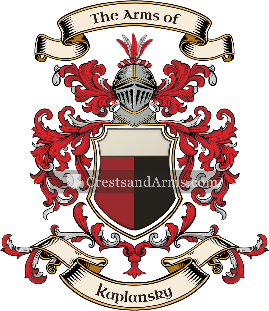 The Kaplansky coat of arms, drawn from the recorded blazon