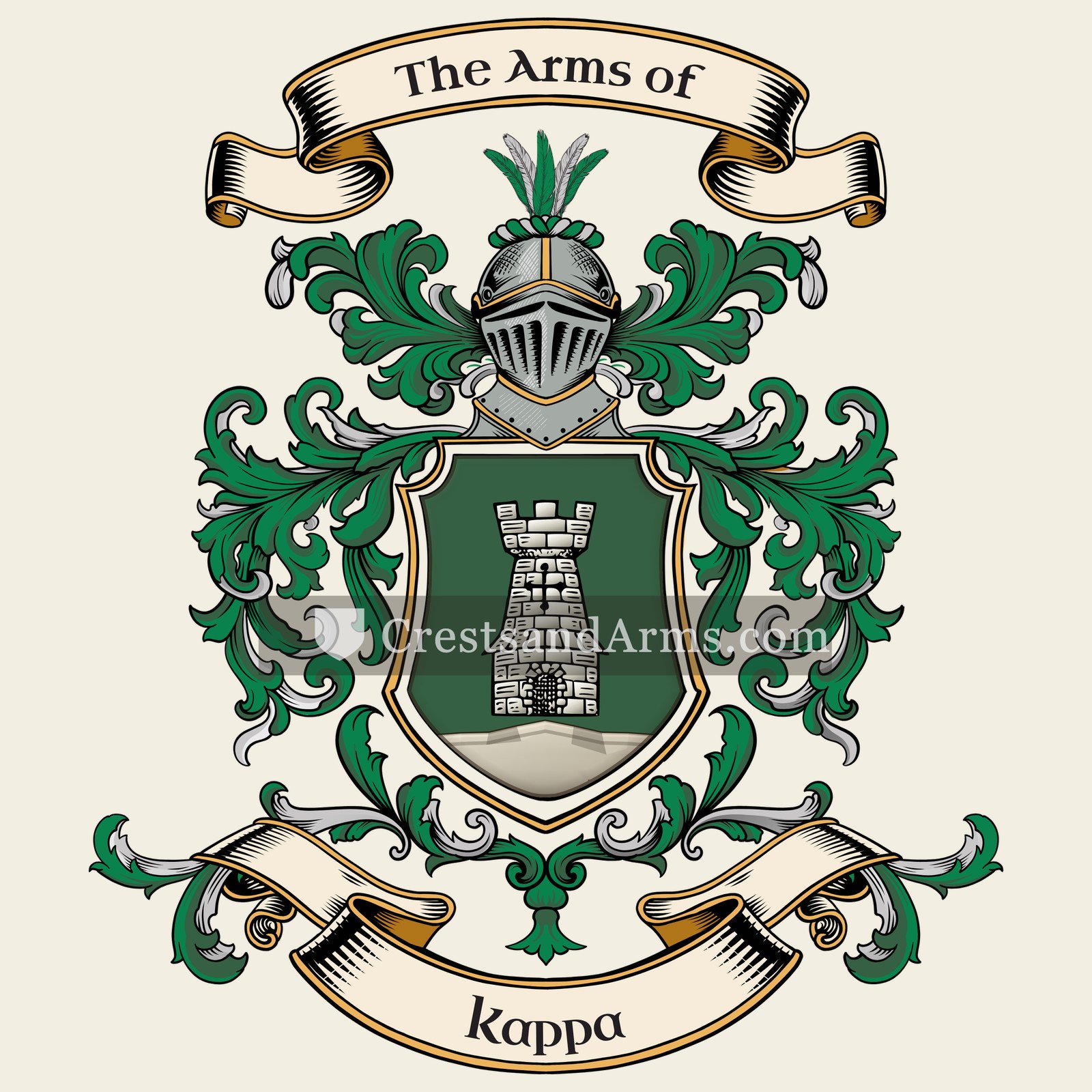 The Kappa coat of arms, drawn from the recorded blazon