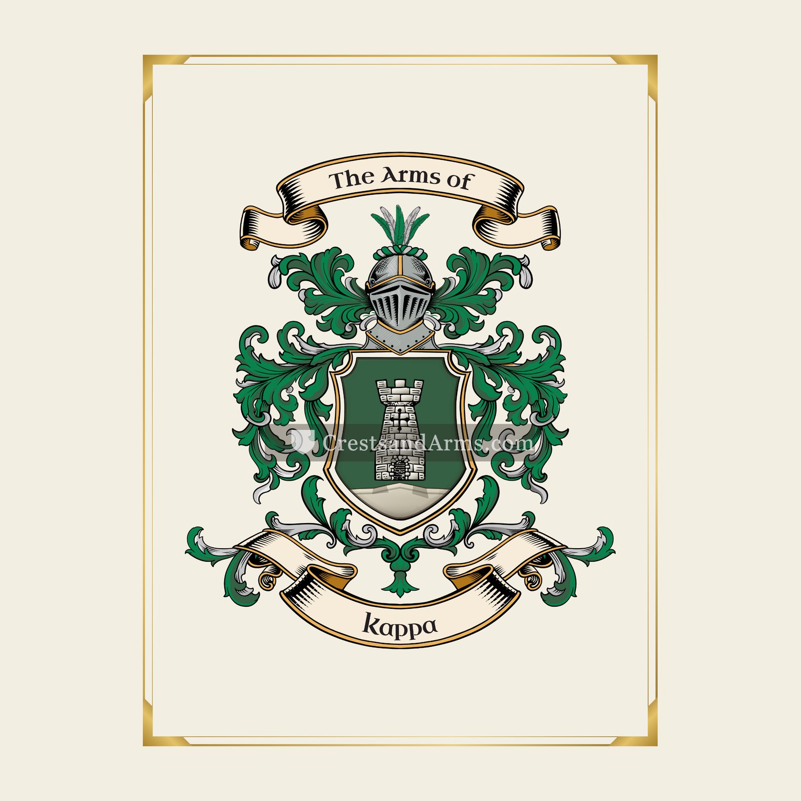 With gold border