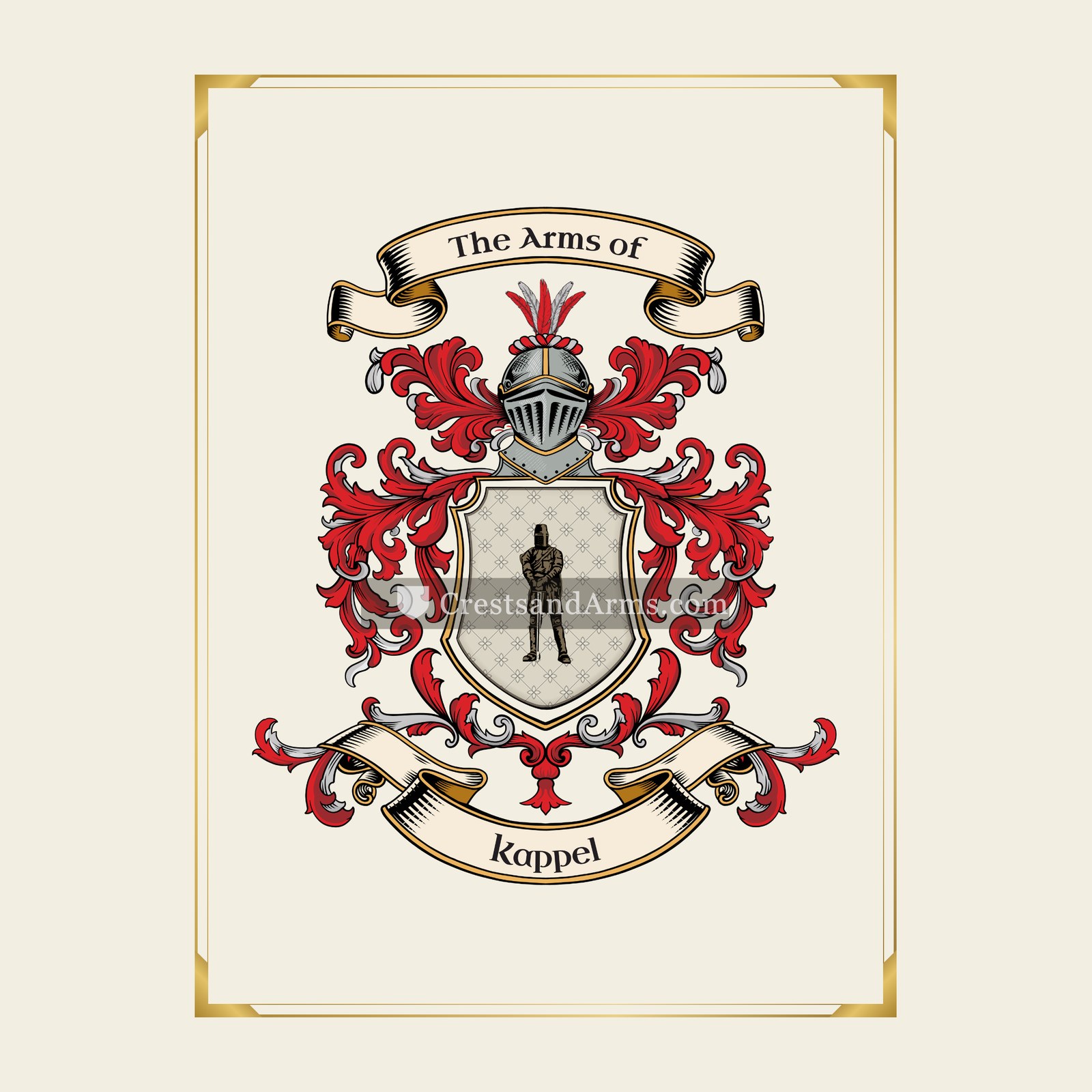 With gold border