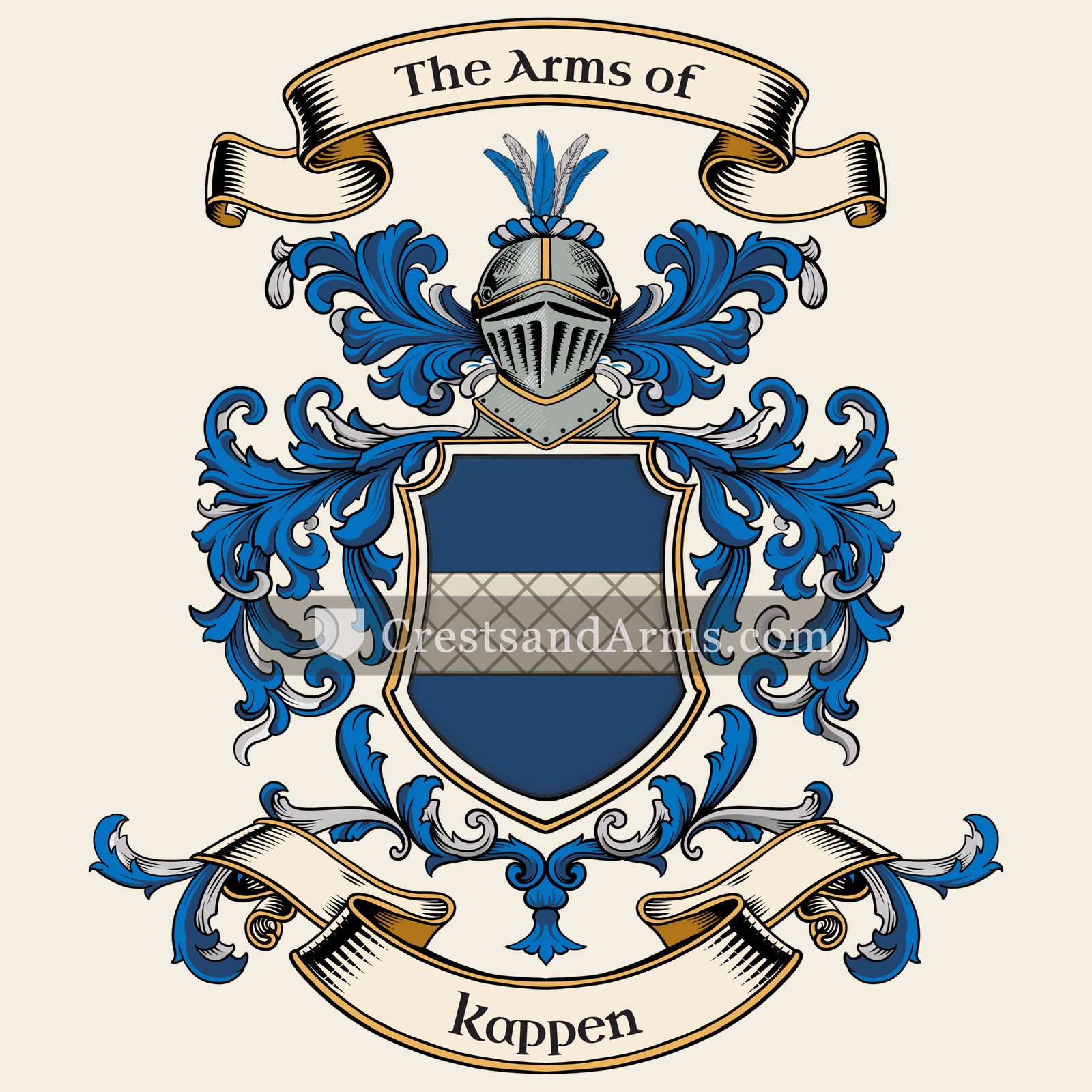 The Kappen coat of arms, drawn from the recorded blazon
