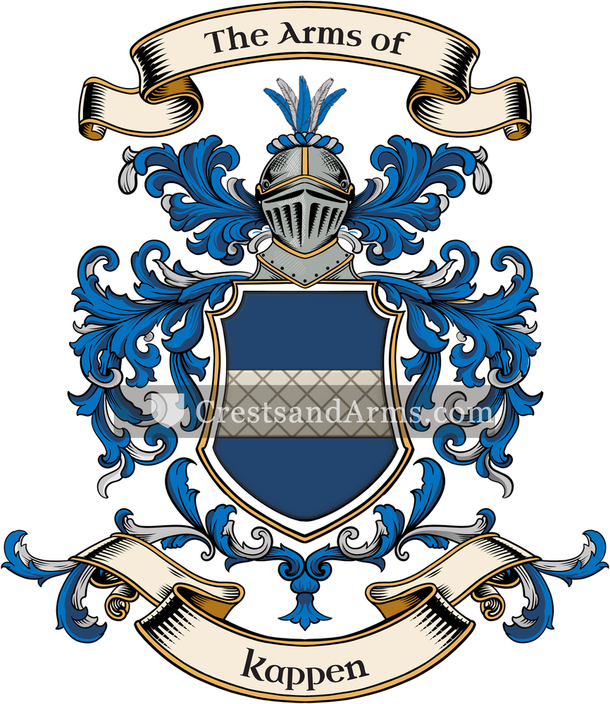 The Kappen coat of arms, drawn from the recorded blazon