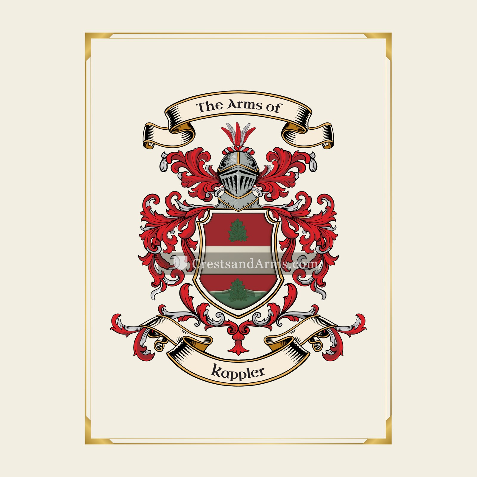 With gold border