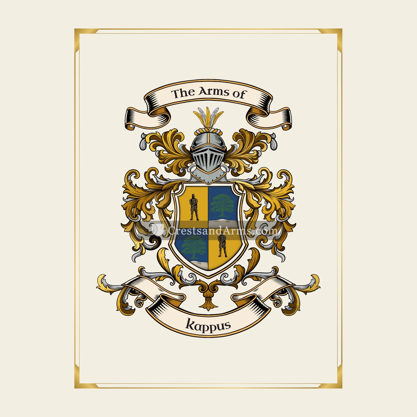 With gold border