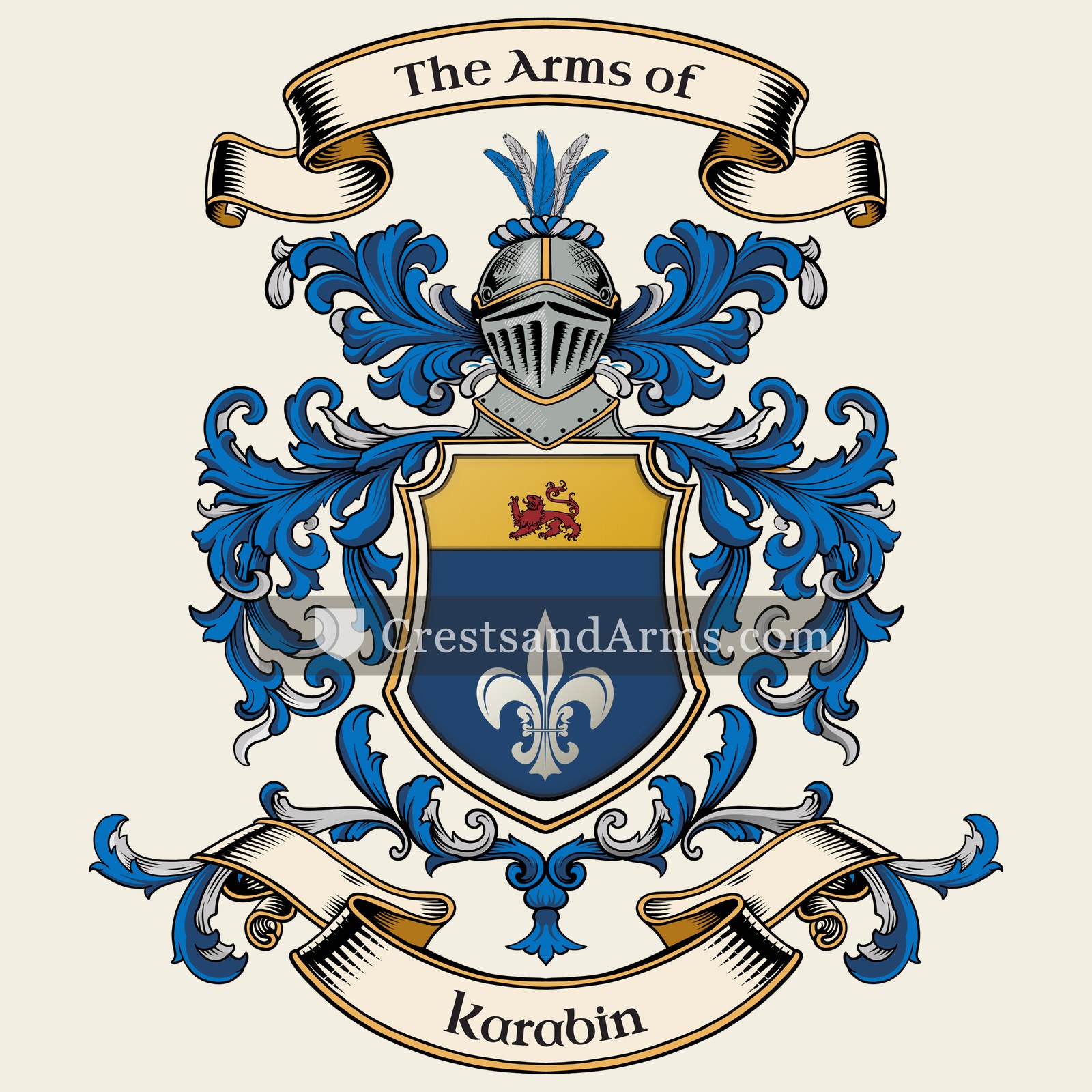 The Karabin coat of arms, drawn from the recorded blazon
