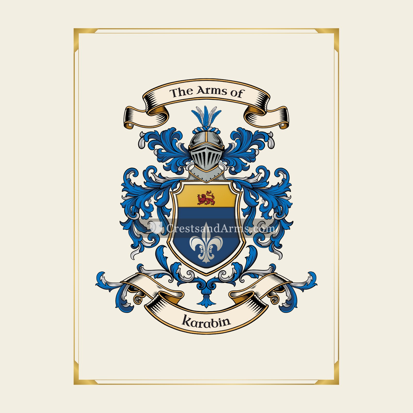 With gold border