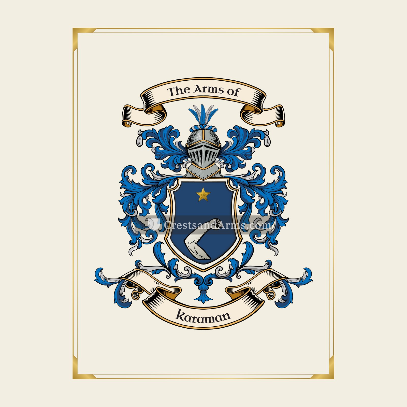 With gold border