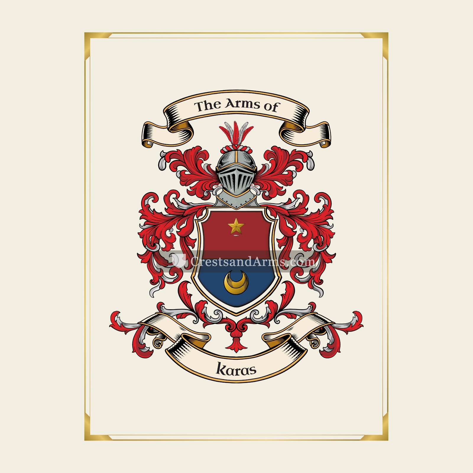 With gold border