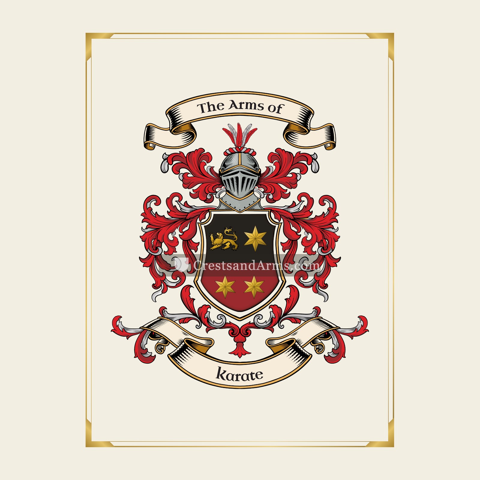 With gold border