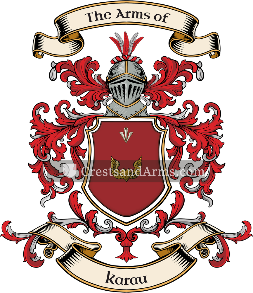 The Karau coat of arms, drawn from the recorded blazon