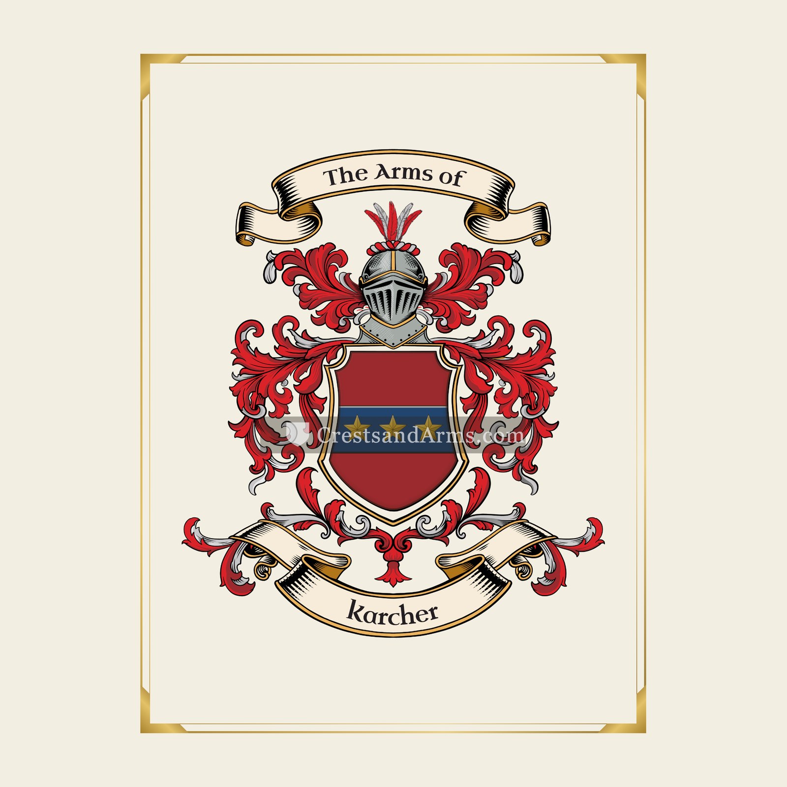 With gold border