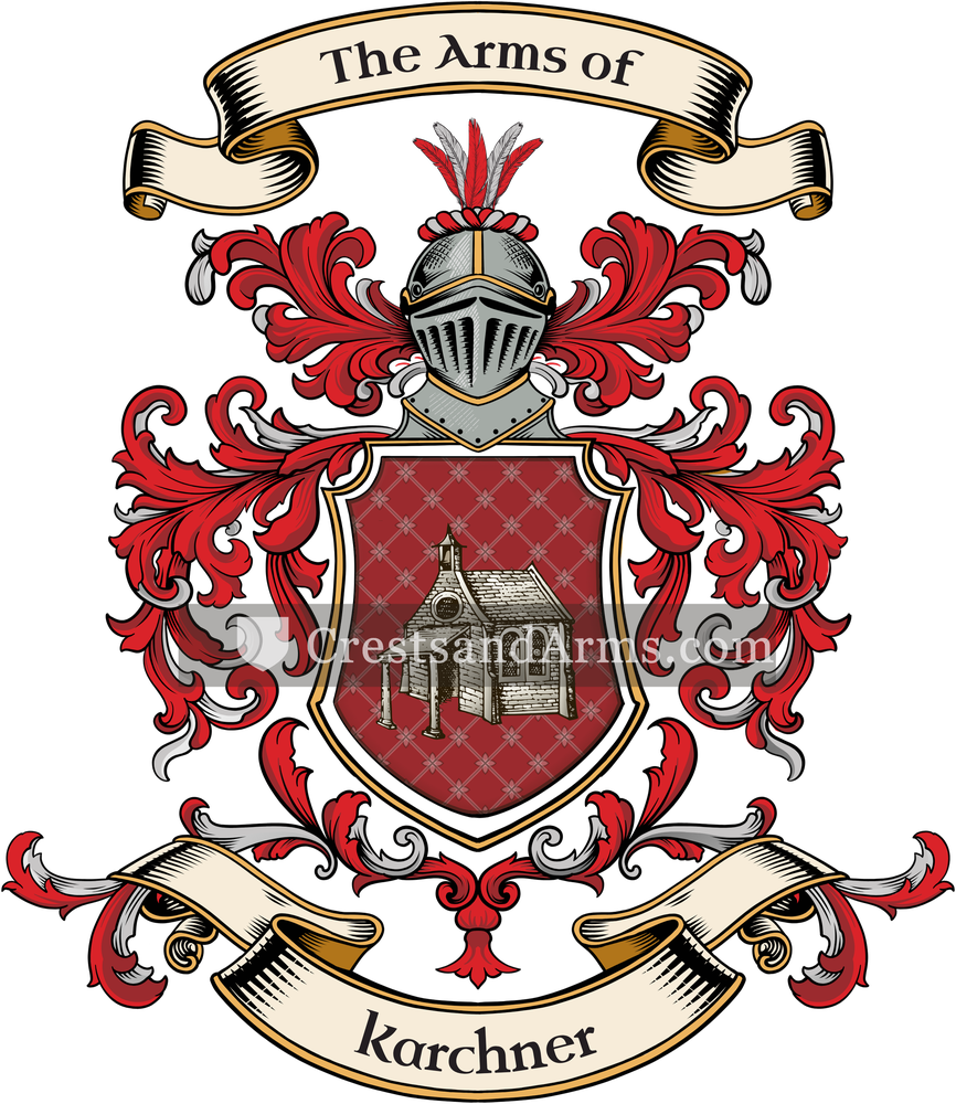 The Karchner coat of arms, drawn from the recorded blazon