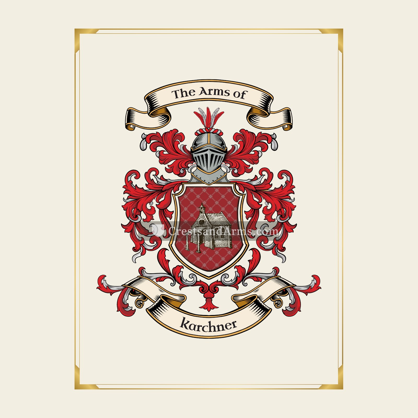 With gold border
