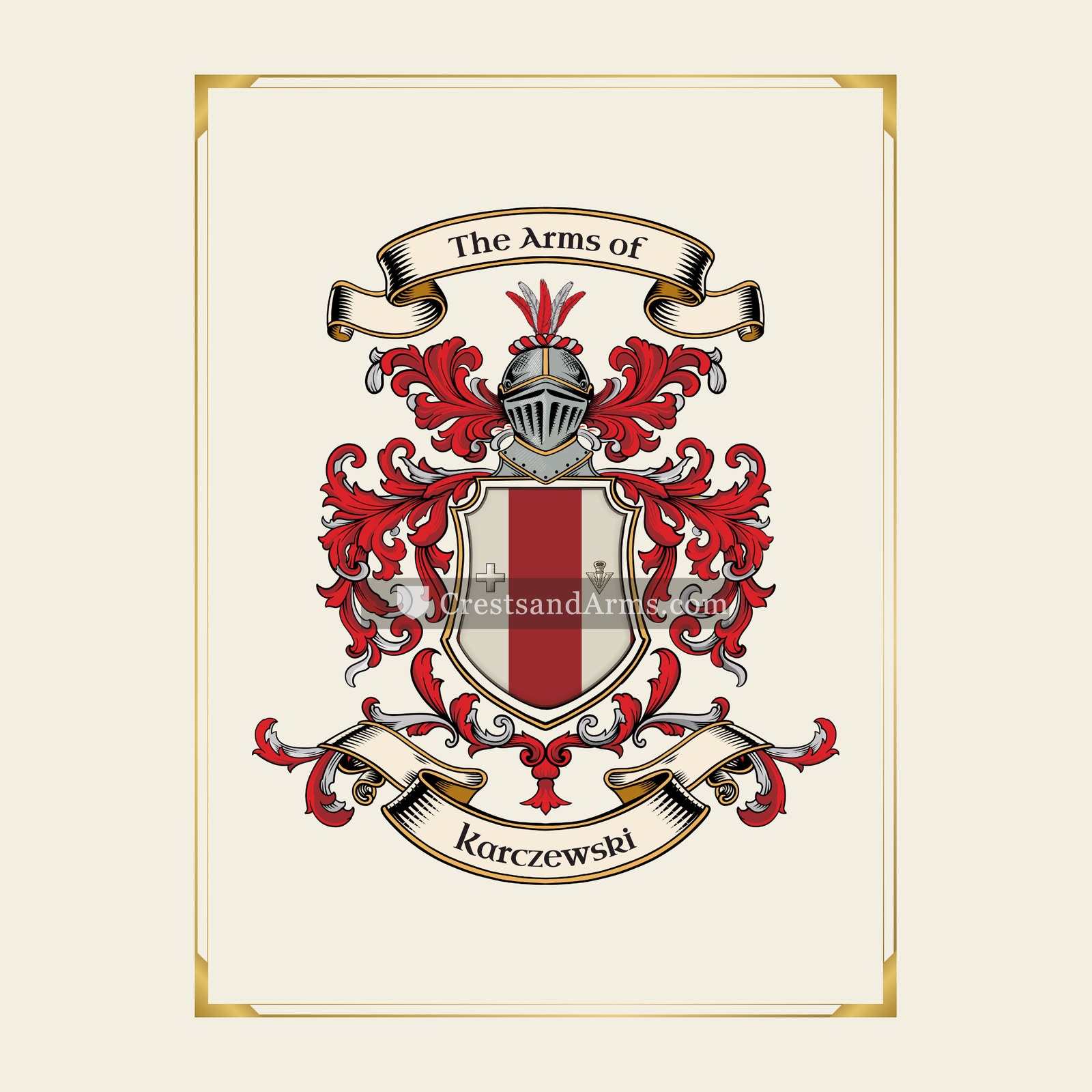 With gold border