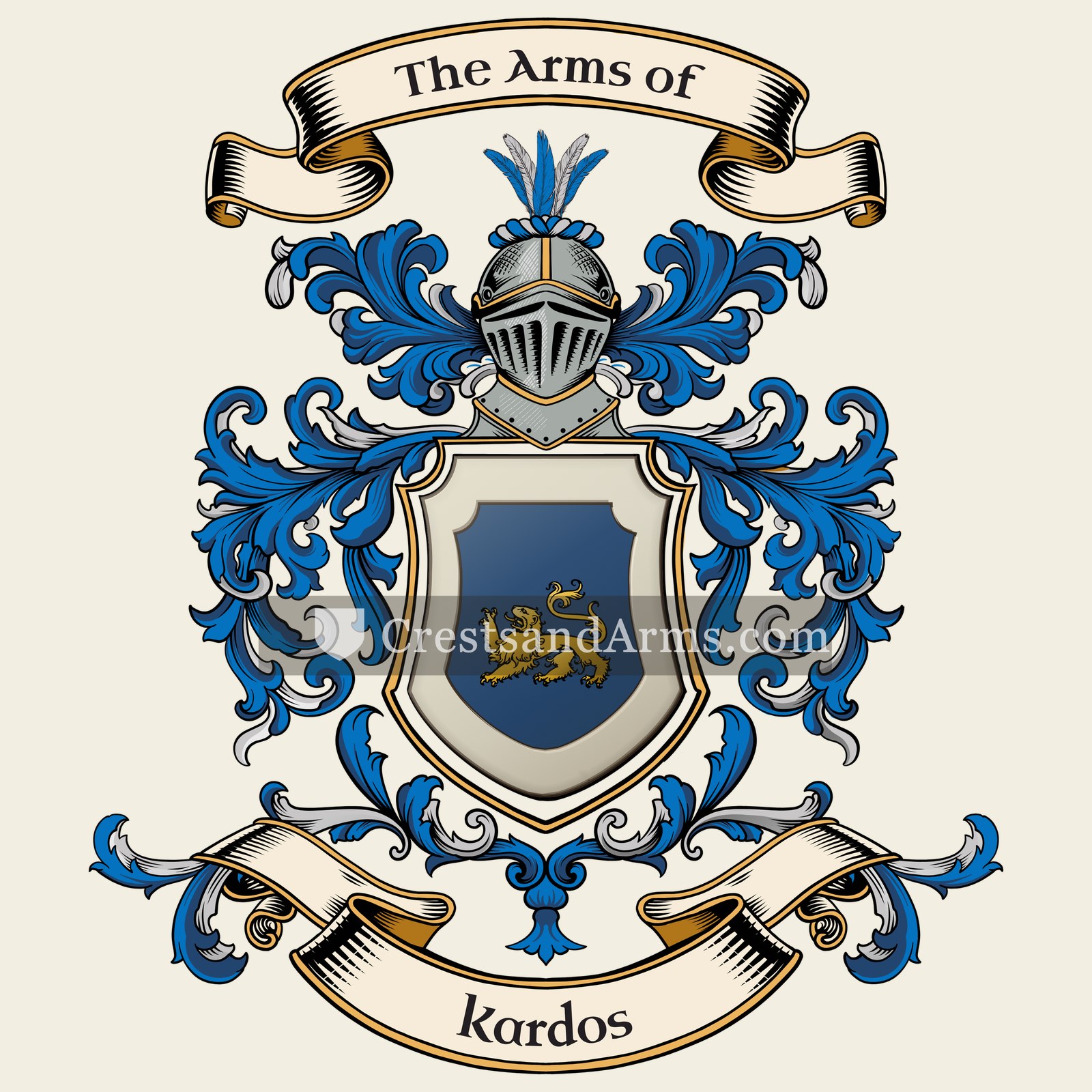 The Kardos coat of arms, drawn from the recorded blazon