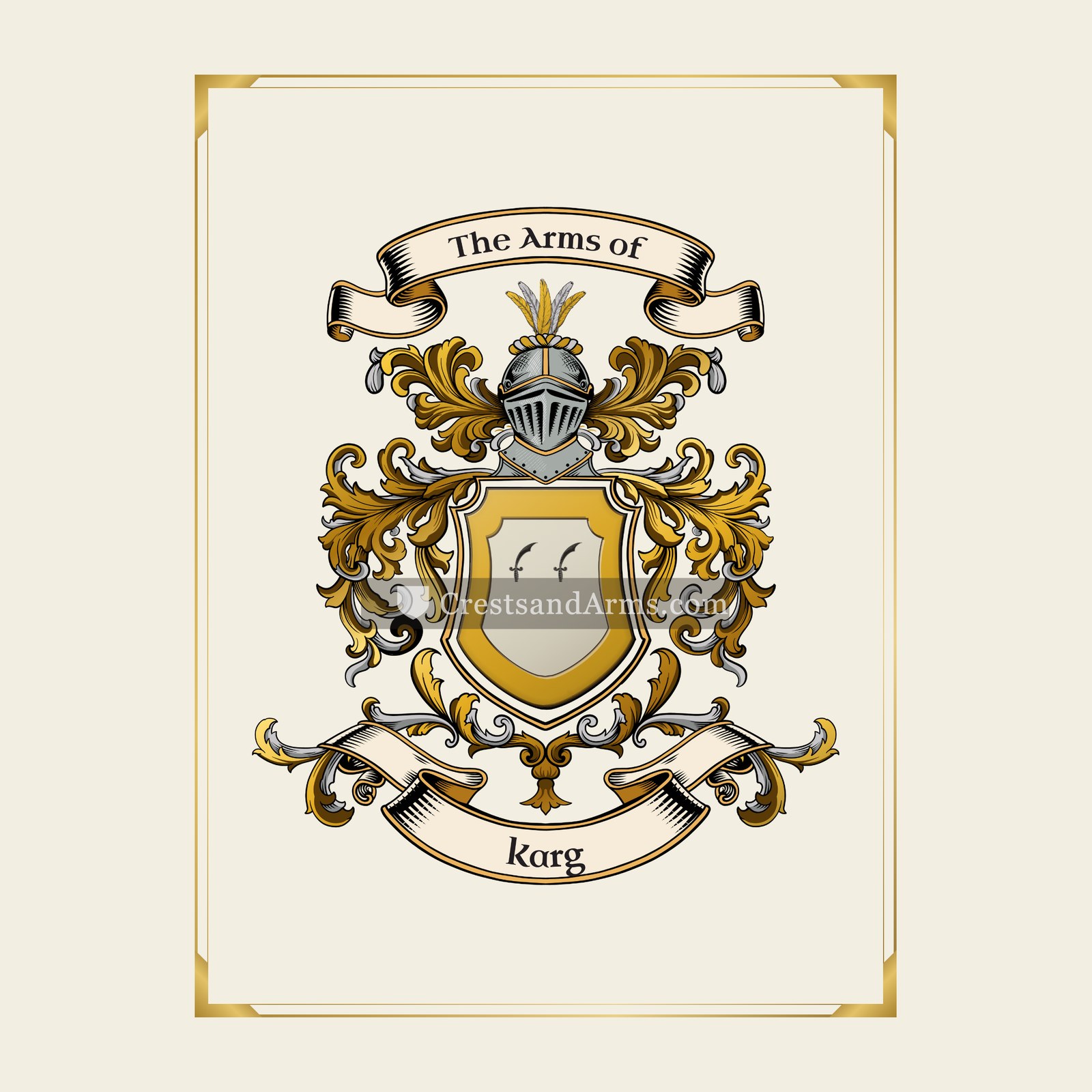 With gold border