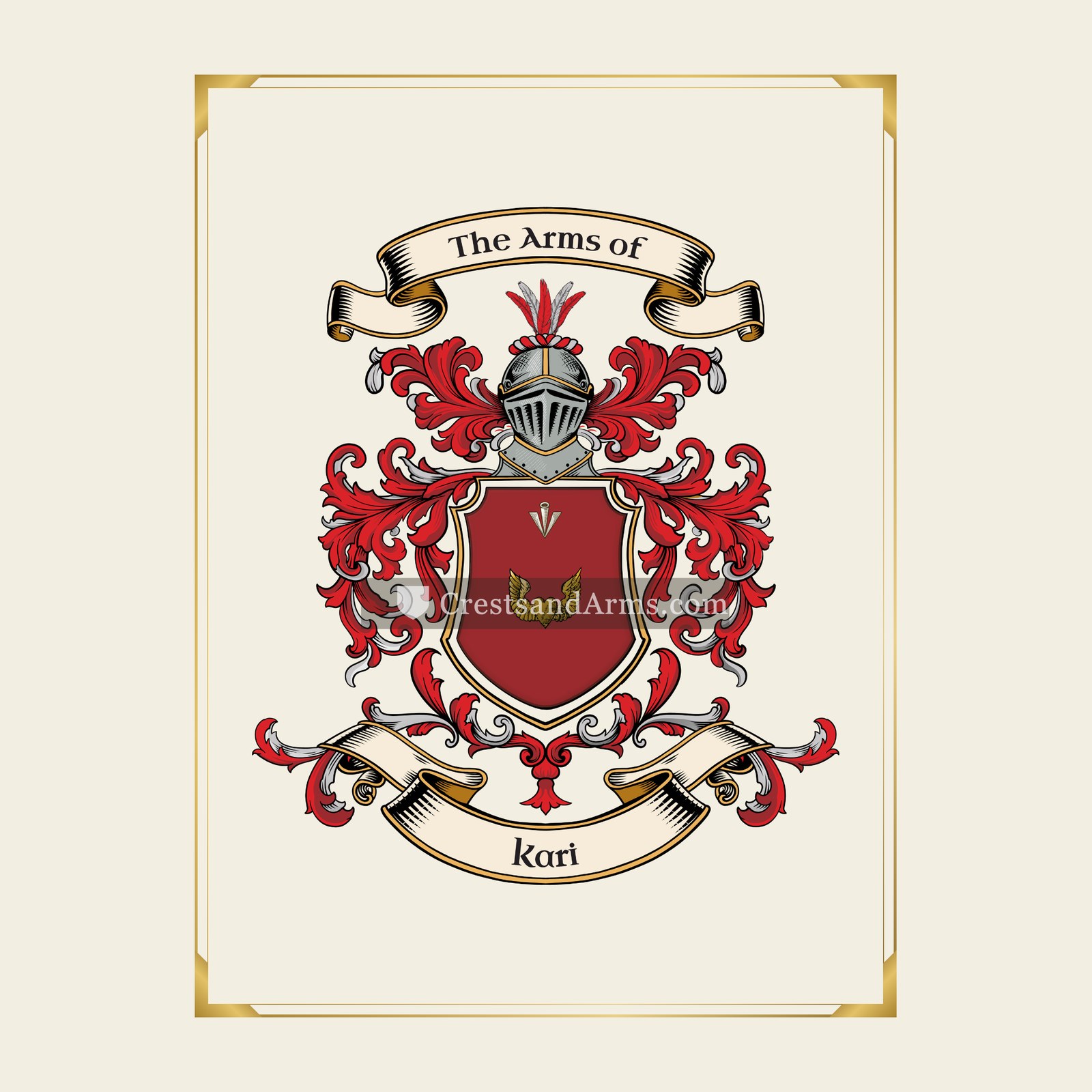 With gold border